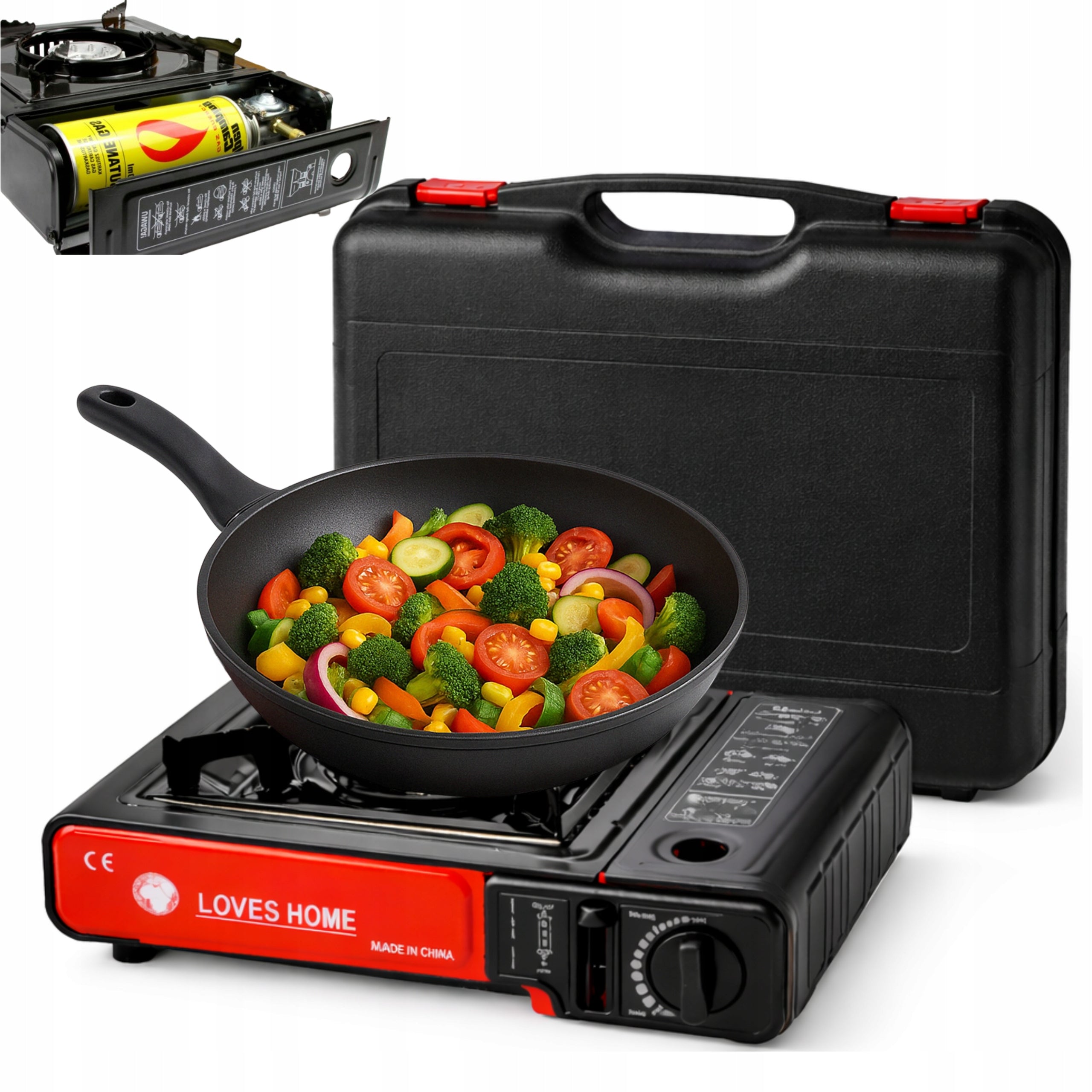 GAS TOURIST STOVE CAMPING PORTABLE FIELD SUITCASE CAMPING GAS
