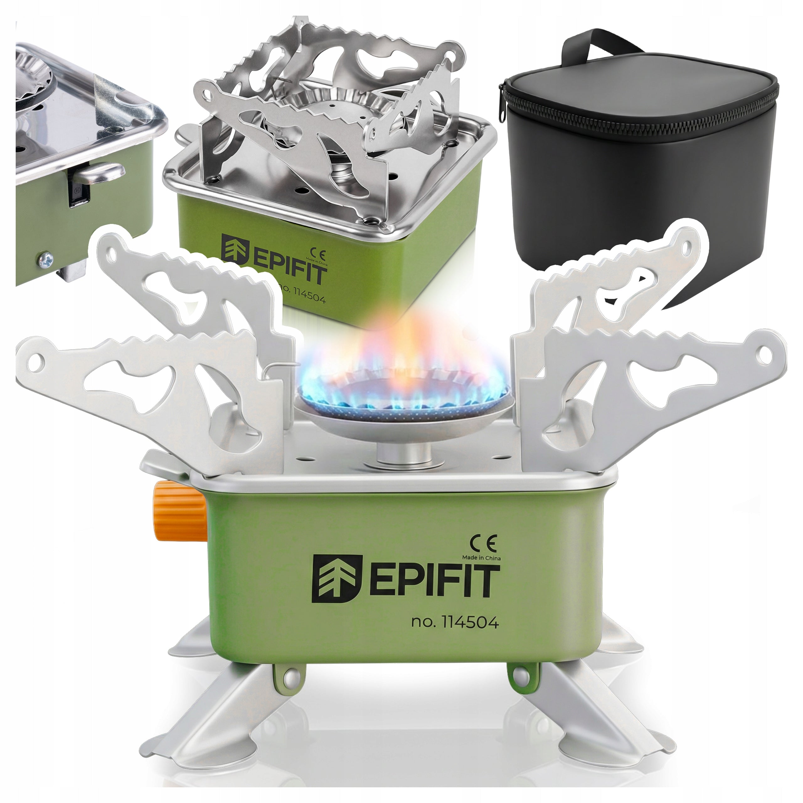 GAS TOURIST STOVE FOLDING FOR BUTANE CARTRIDGE 1KW PIEZO COVER
