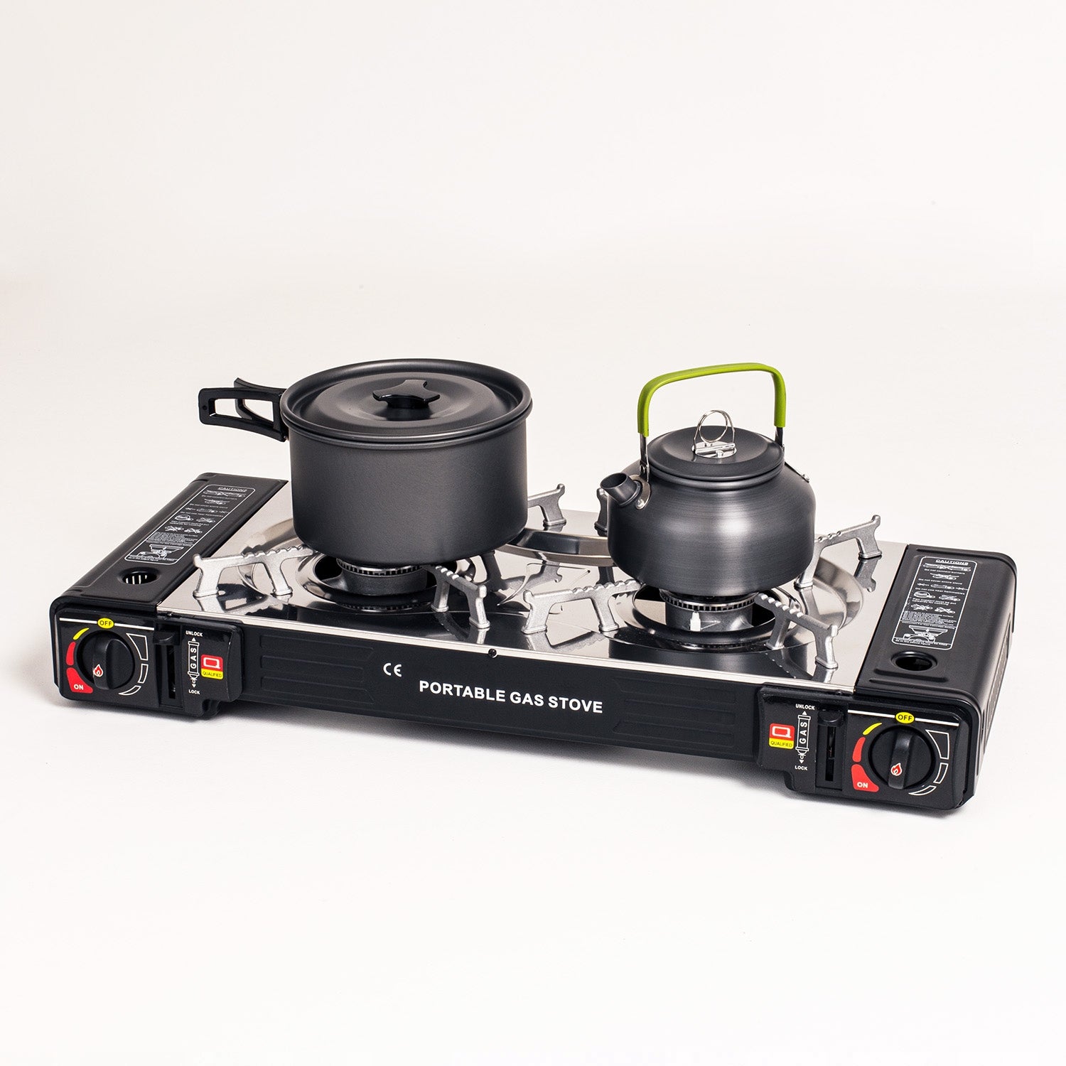 GAS TOURIST STOVE PORTABLE TWO-BURNER FOR CYLINDER CARTRIDGES EAN (GTIN) 5905930960057