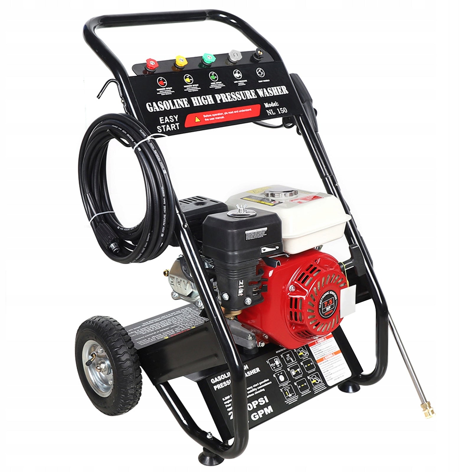 GASOLINE HIGH-PRESSURE WASHER 7.5HP SET PETROL 4-STROKE SINGLE CYLINDER