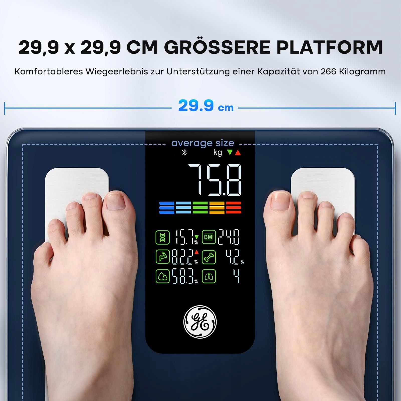 GE Bathroom Scale Digital Body Analysis Bluetooth App 220kg Manufacturer code D49P