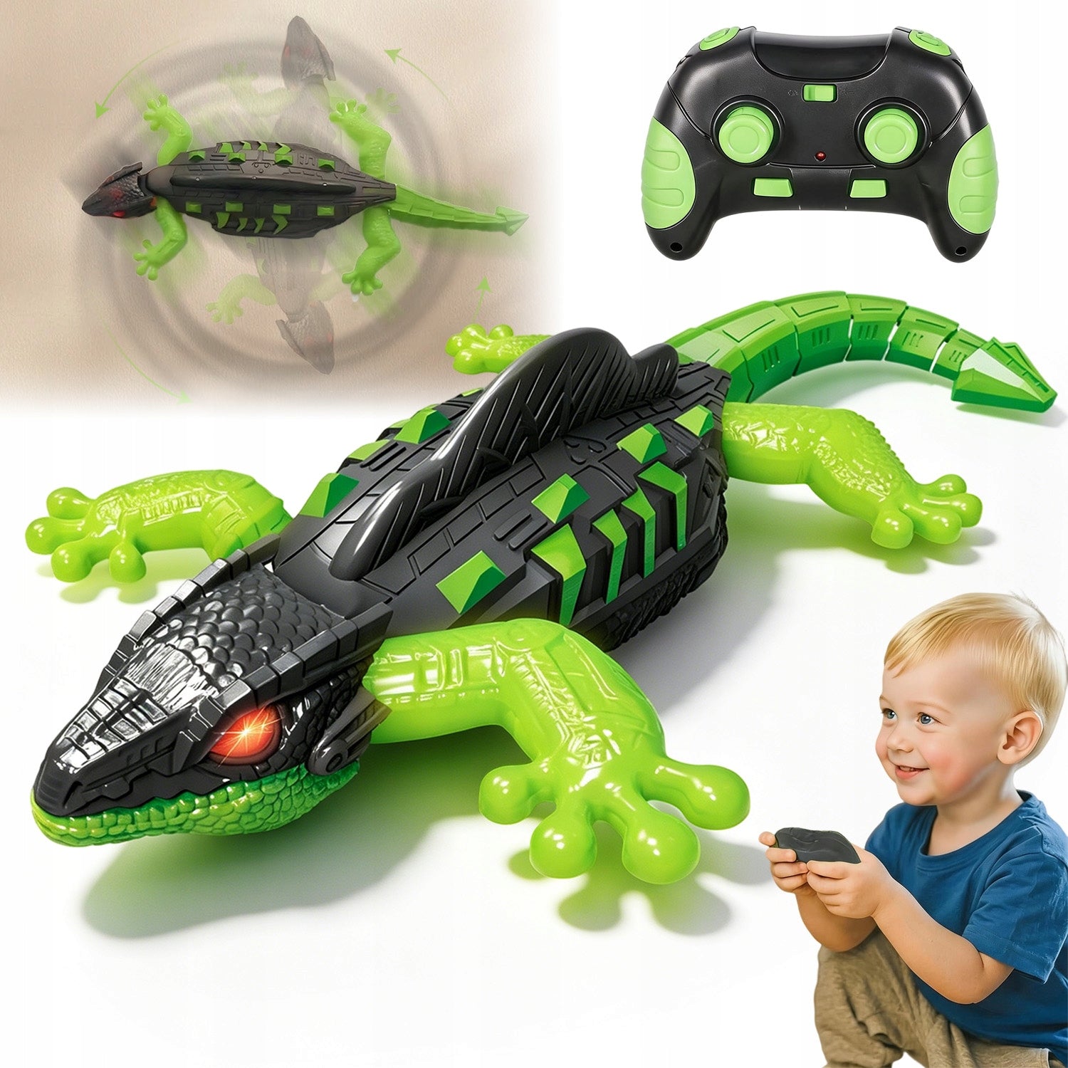 GECKO REMOTE CONTROLLED ANTI-GRAVITY WALL RIDING WITH LED FOR KIDS
