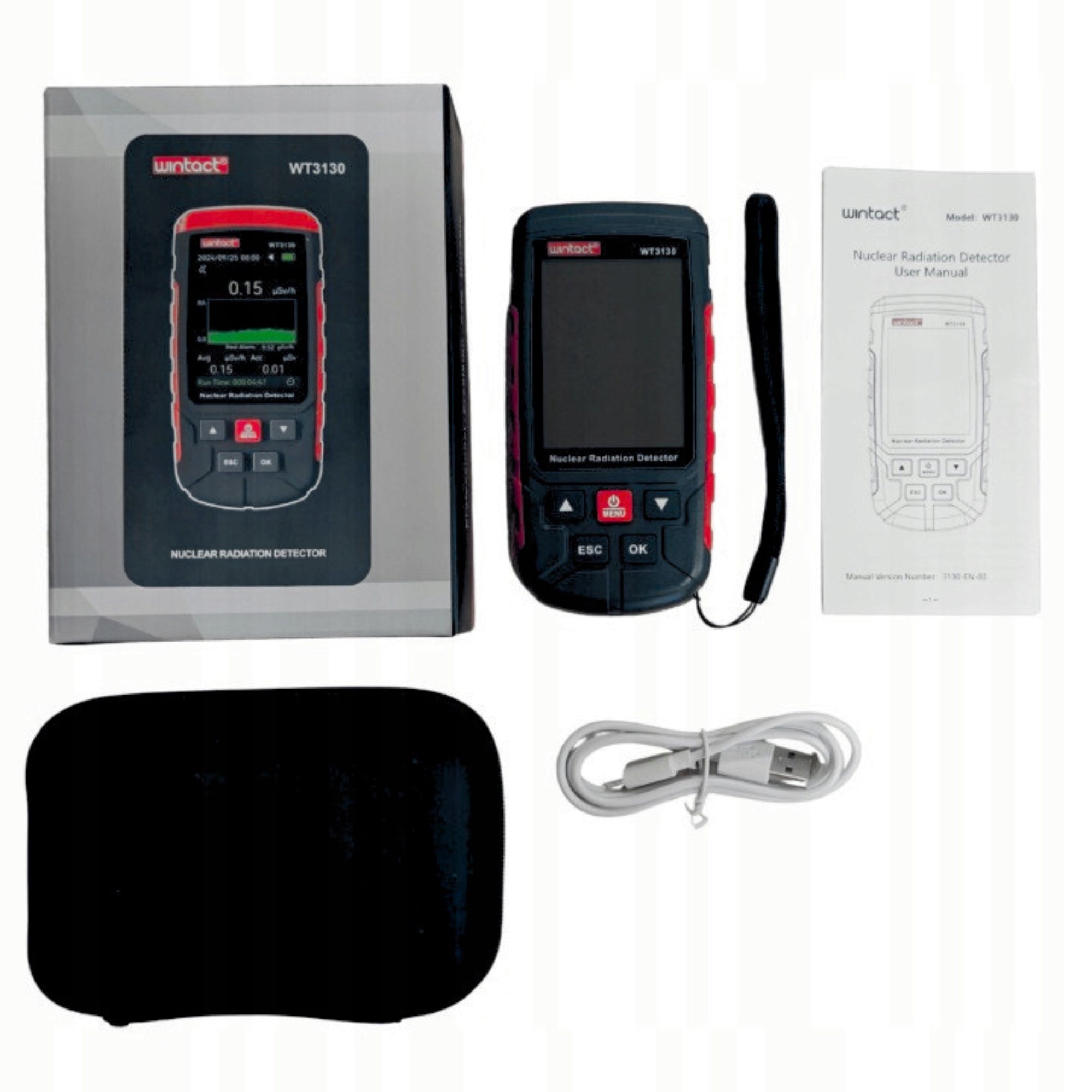 GEIGER COUNTER NUCLEAR RADIATION METER GAMMA BETA X-RAY SCREEN LCD Brand Wintact