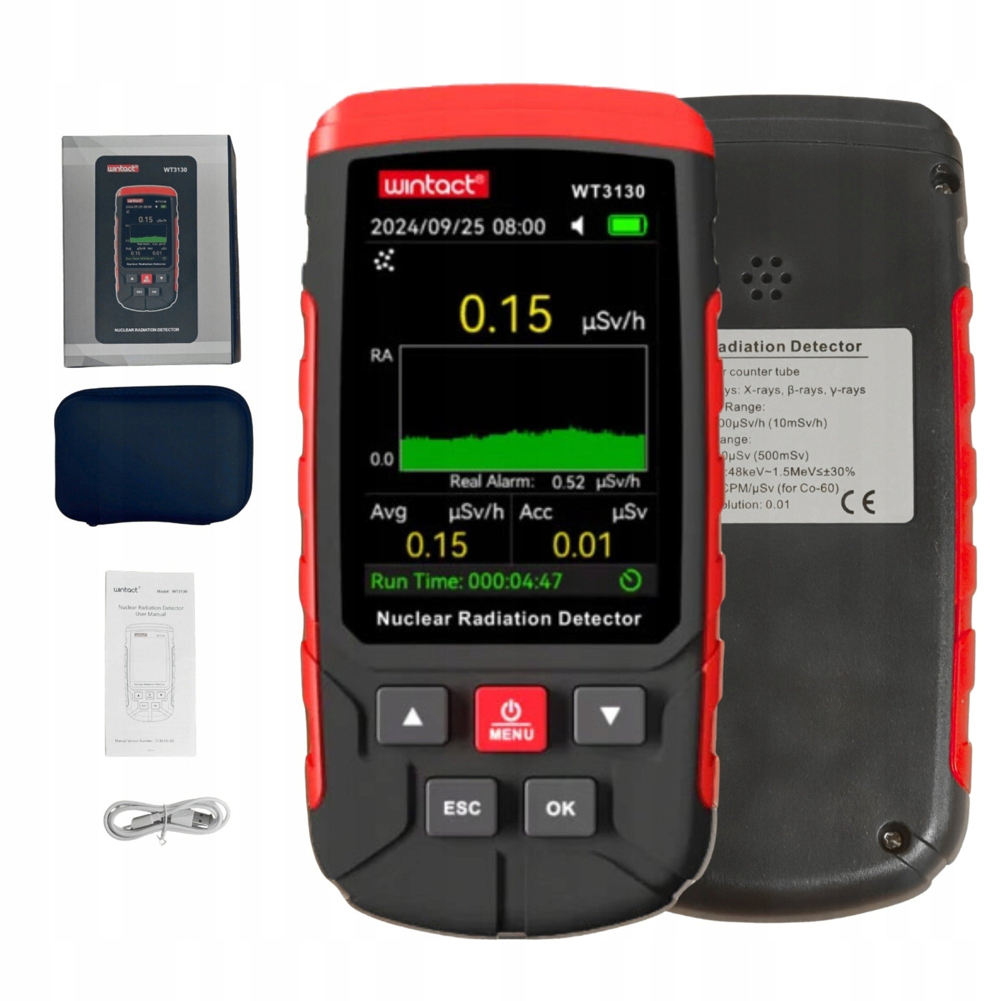 GEIGER COUNTER NUCLEAR RADIATION METER GAMMA BETA X-RAY SCREEN LCD