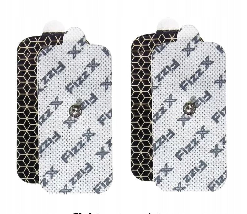 GEL ELECTRODES 10X5CM FOR COMPEX AND CHATTANOOGA SNAP BUTTON 3.75MM TENS Color white