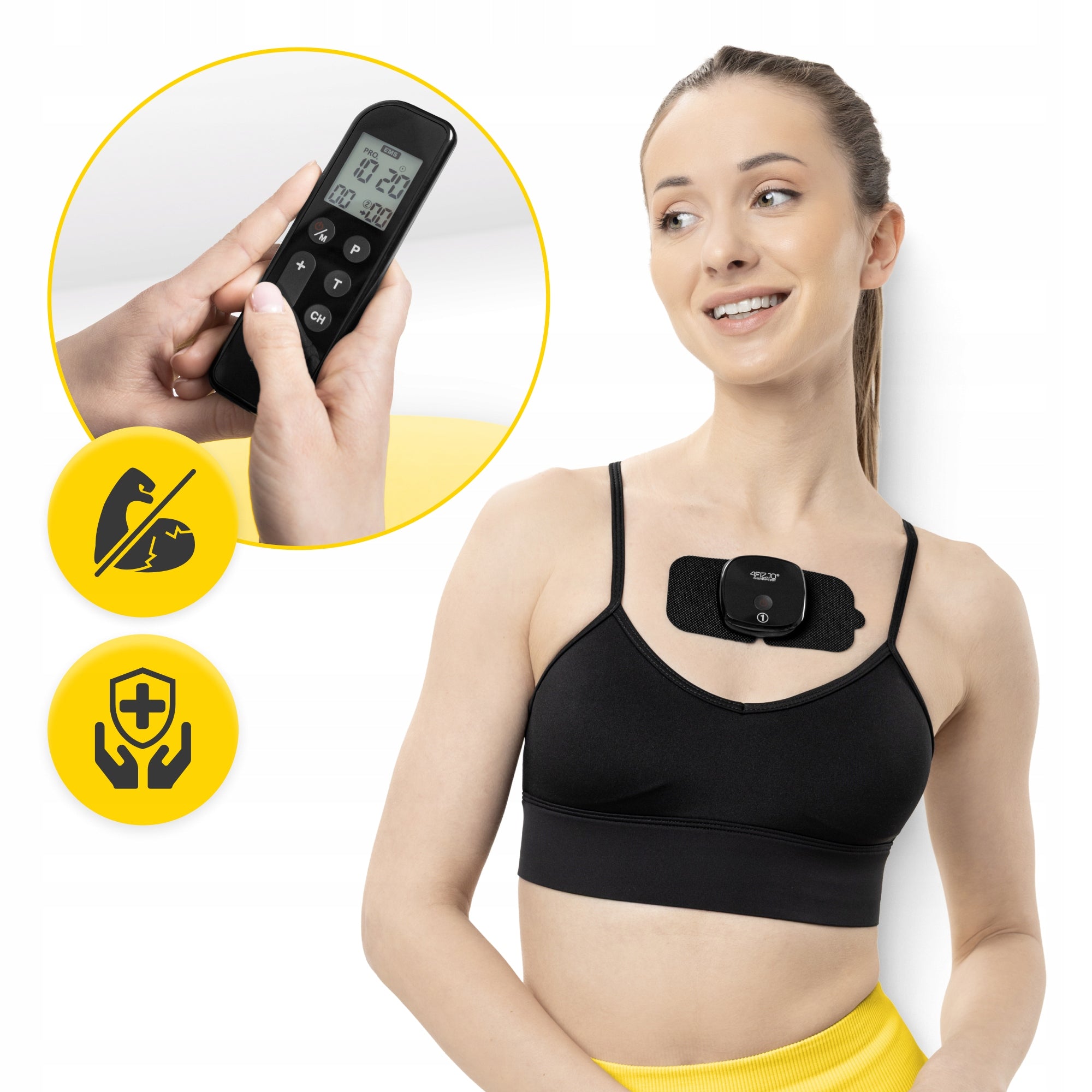 GEL ELECTRODES PADS FOR ELECTROSTIMULATION OVERLAY STIMULATION COMBO 2 pcs. Color black