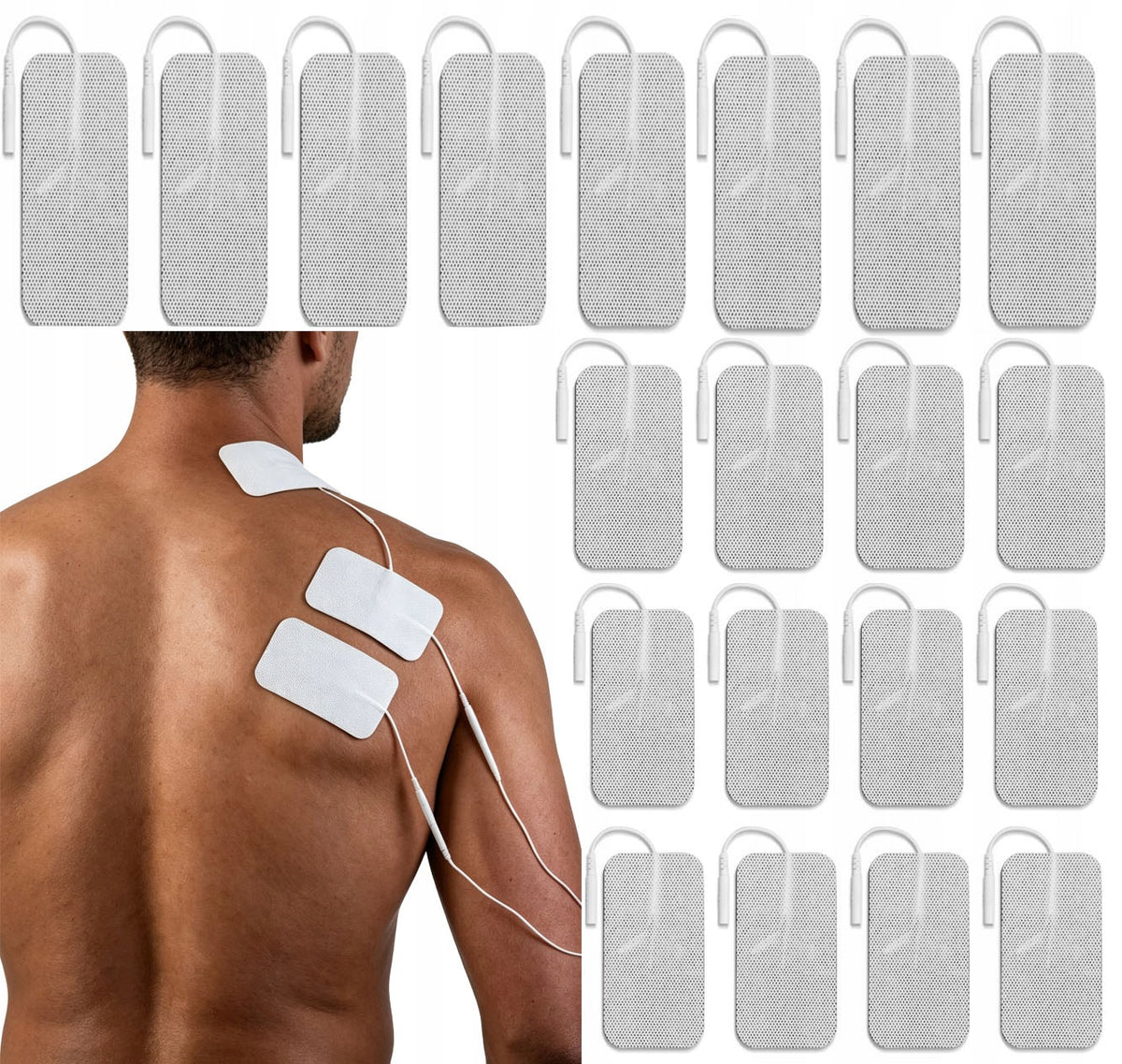 GEL ELECTRODES TENS EMS FOR ELECTROSTIMULATION OVERLAYS LARGE 5x9cm 10 pcs