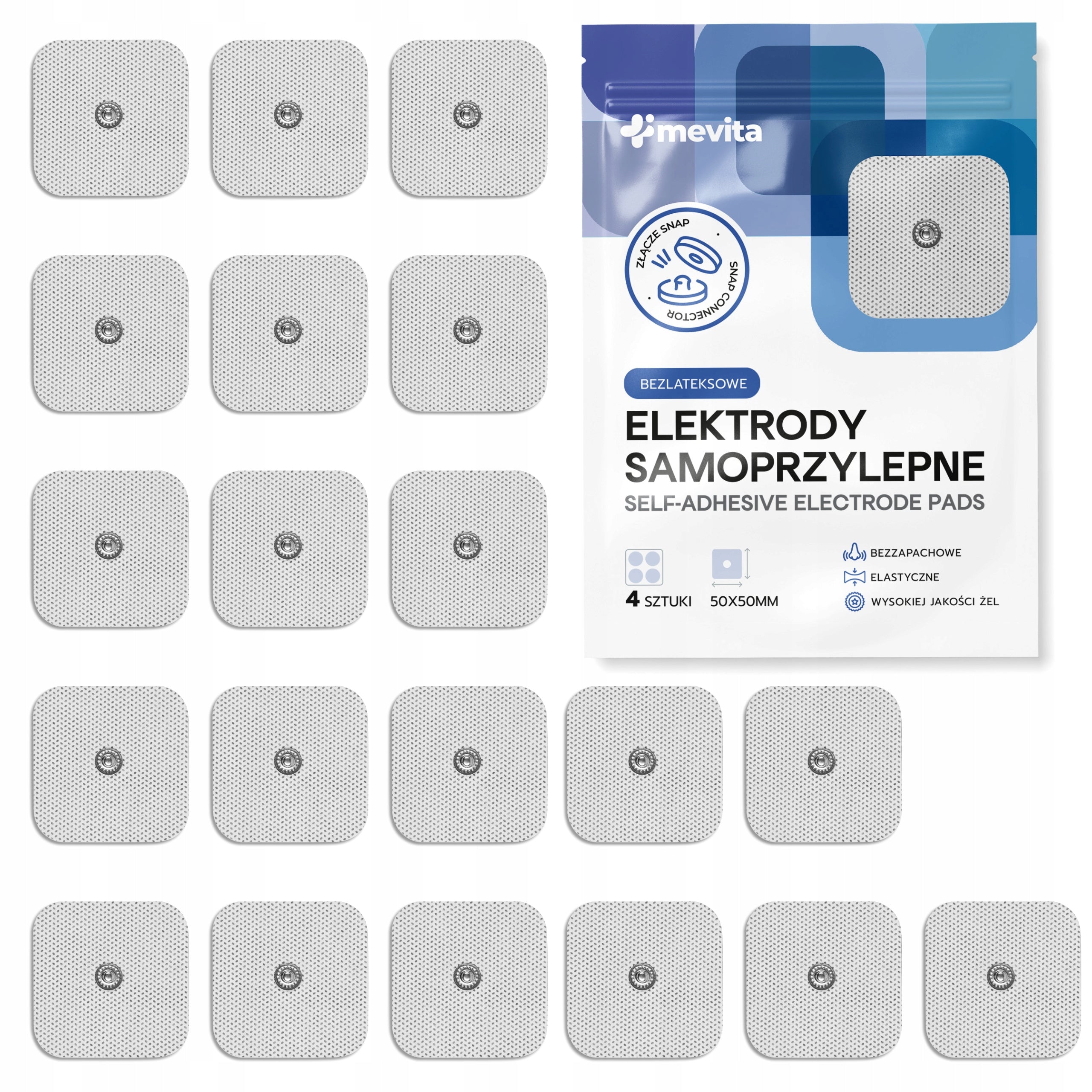 GEL ELECTRODES TENS EMS FOR ELECTROSTIMULATION SANITAS Beurer 5x5cm 20 pcs.