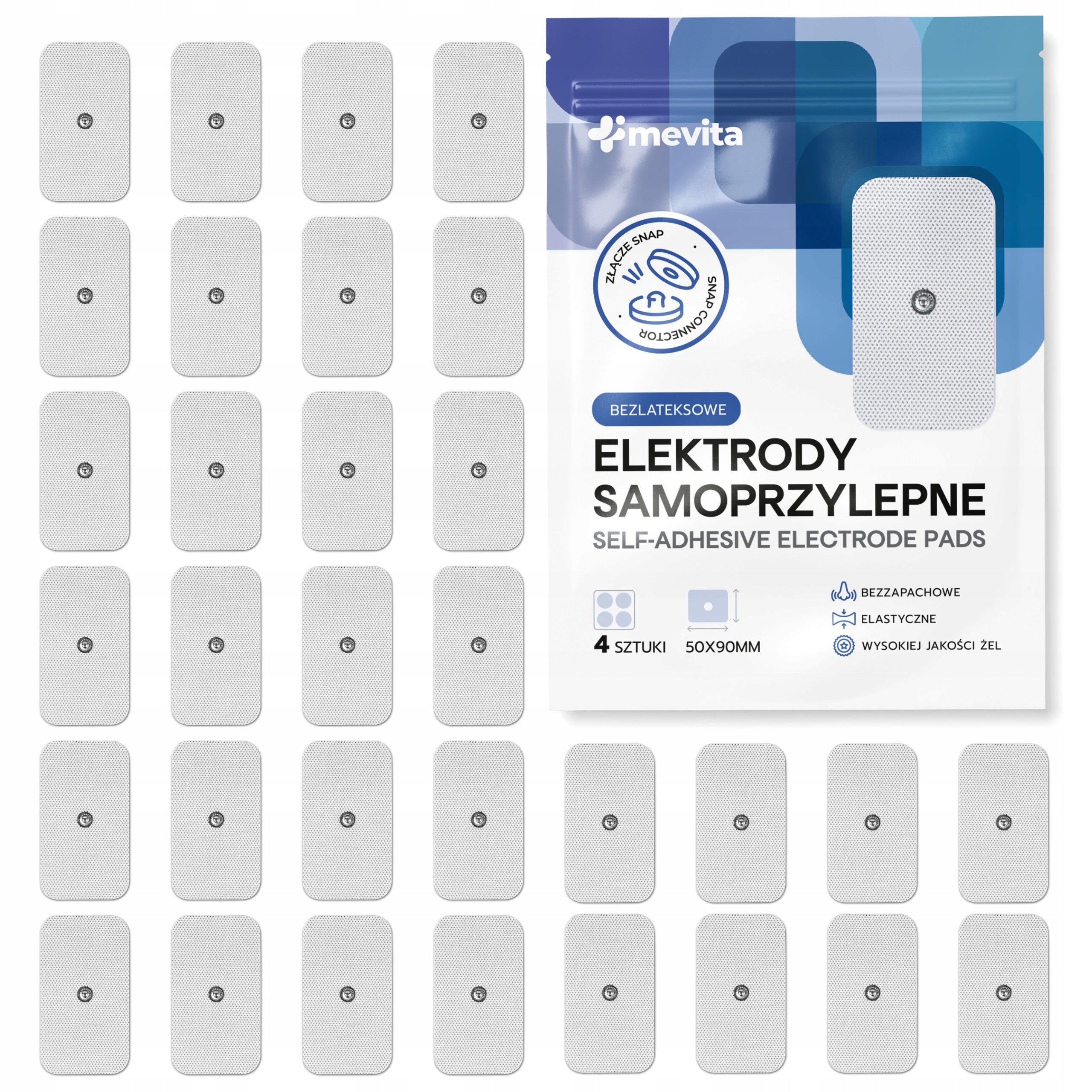 GEL ELECTRODES TENS EMS FOR ELECTROSTIMULATION SANITAS Beurer 5x9cm 32 pcs.