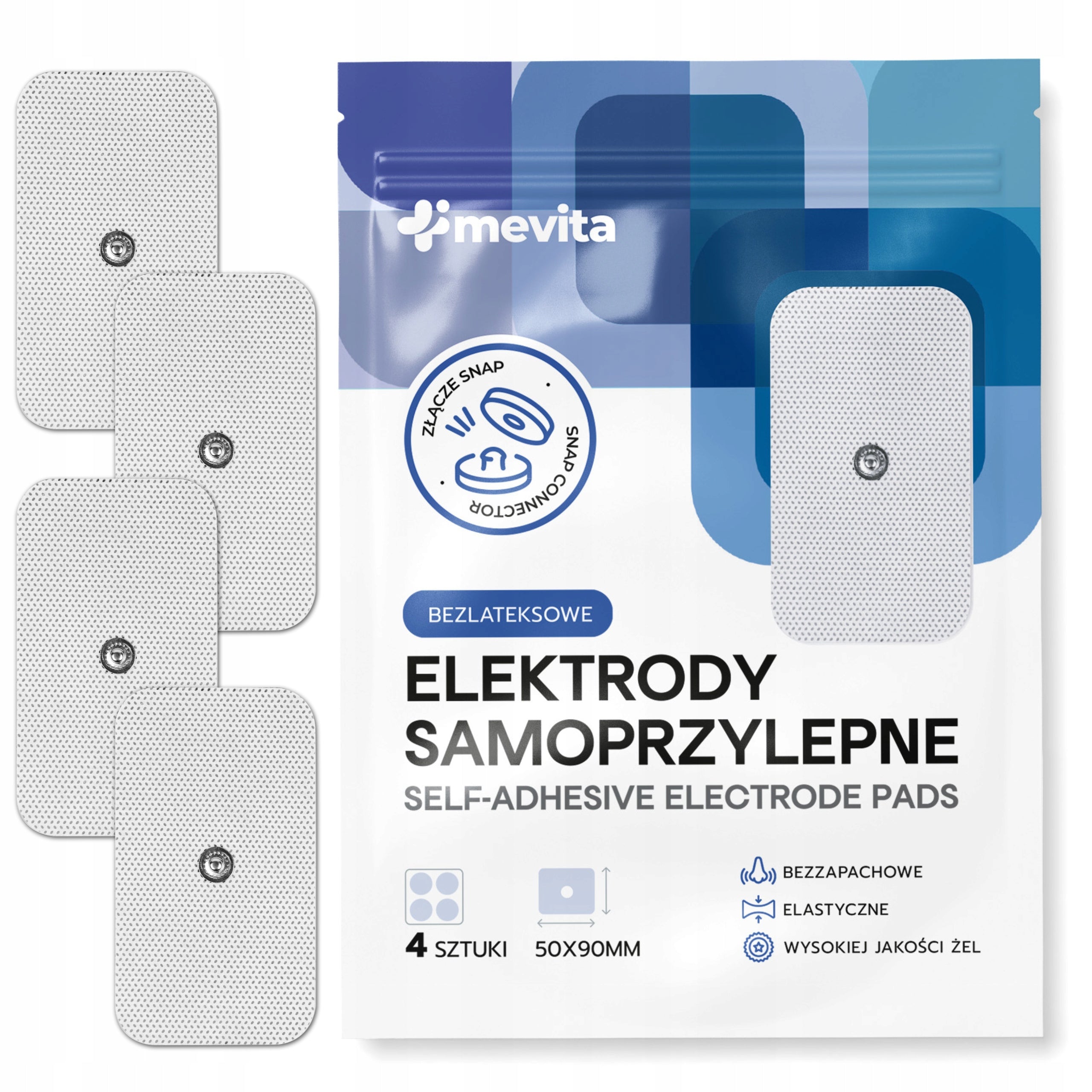 GEL ELECTRODES TENS EMS FOR ELECTROSTIMULATION SANITAS Beurer 5x9cm 4 pcs.