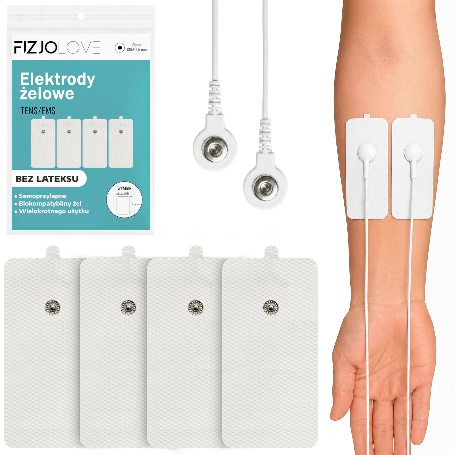 GEL ELECTRODES TENS EMS FOR ELECTROSTIMULATION SANITAS Beurer 9x5cm 4 pcs