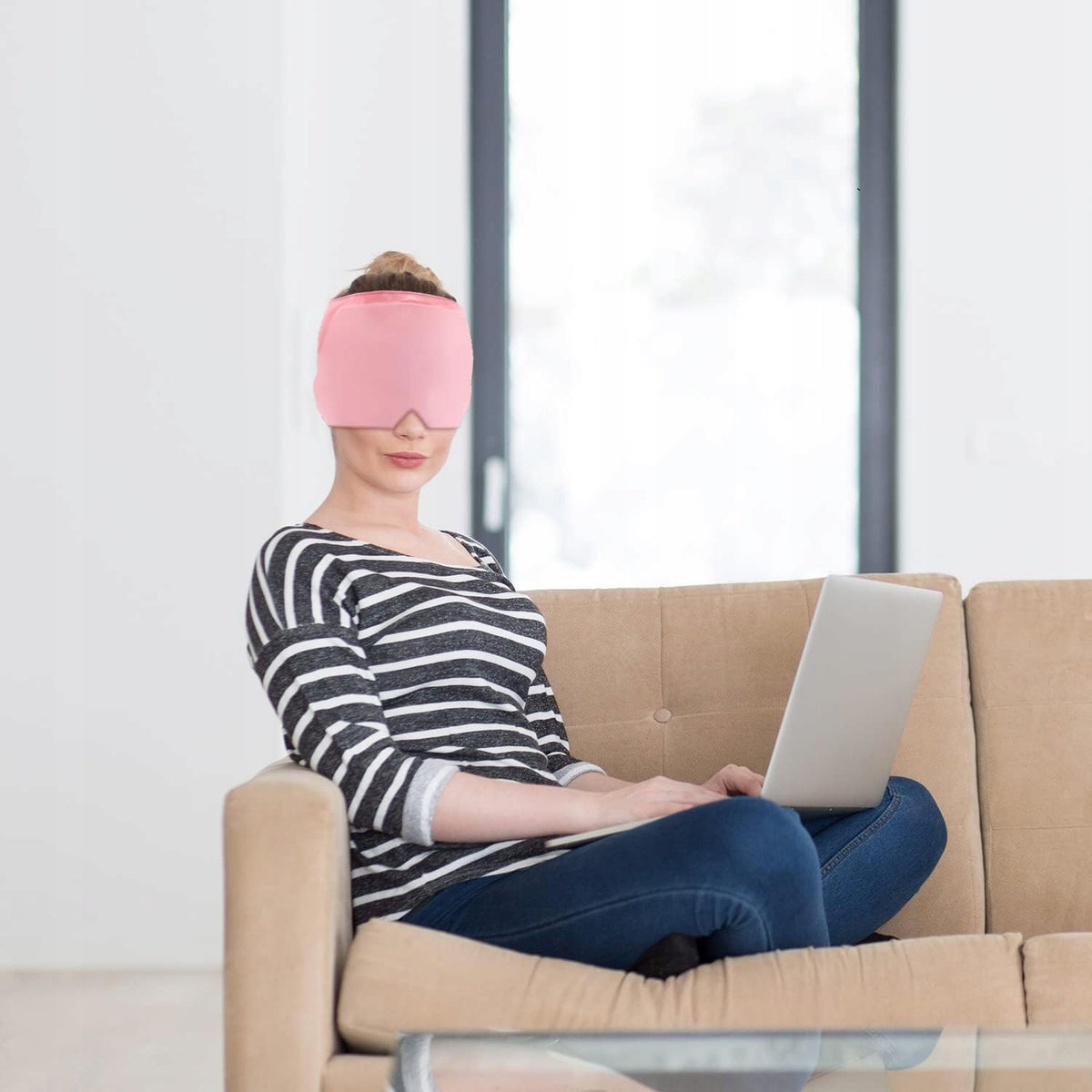 GEL MASK COMPRESS THERAPY FOR MIGRAINES COOLING HEADACHE RELIEF Manufacturer code 4384167A6176663PINK