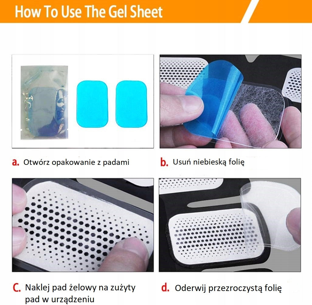 GEL PADS HYDROGEL FOR SLIMMING BELT ABDOMINAL MUSCLES ABS 12PCS Manufacturer code TSM12