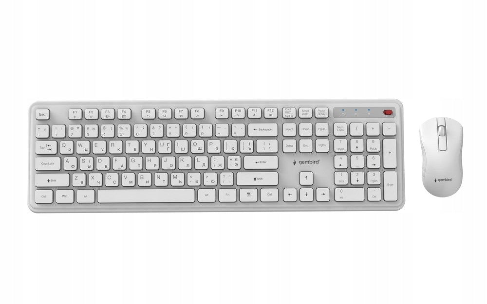 GEMBIRD WIRELESS KEYBOARD SET MOUSE WHITE
