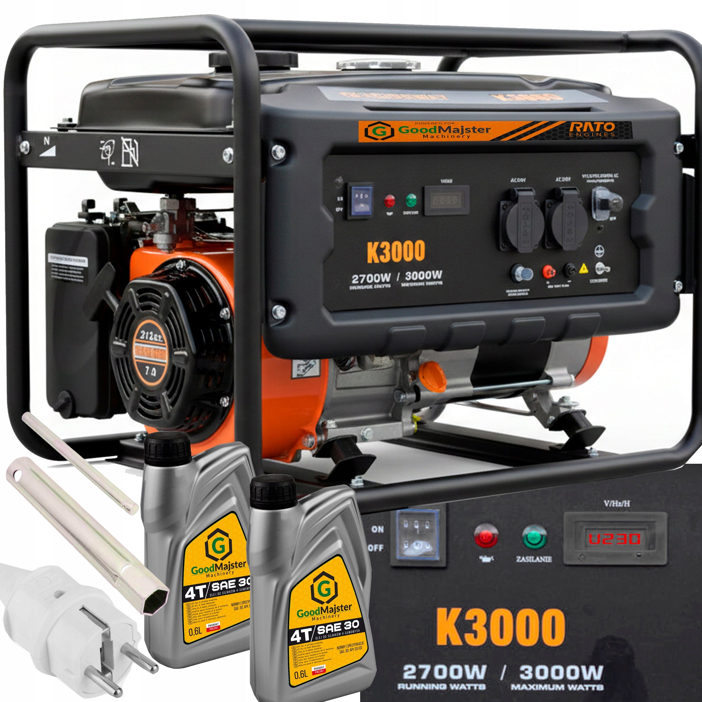 GENERATOR SET 3kW 3000W 7,0HP COPPER AVR generator + RATO GENERATOR