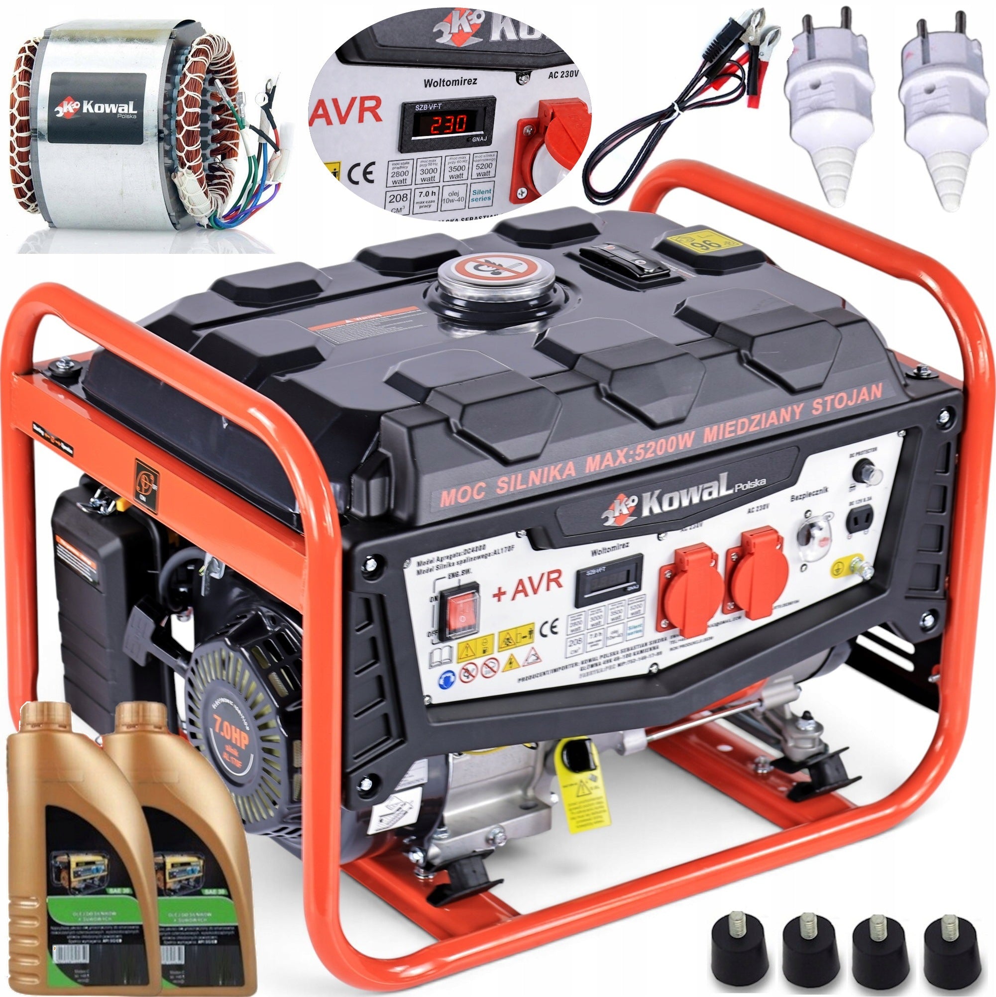 GENERATOR SET 5,2kW COPPER STATOR blacksmith AVR+ HOUR COUNTER