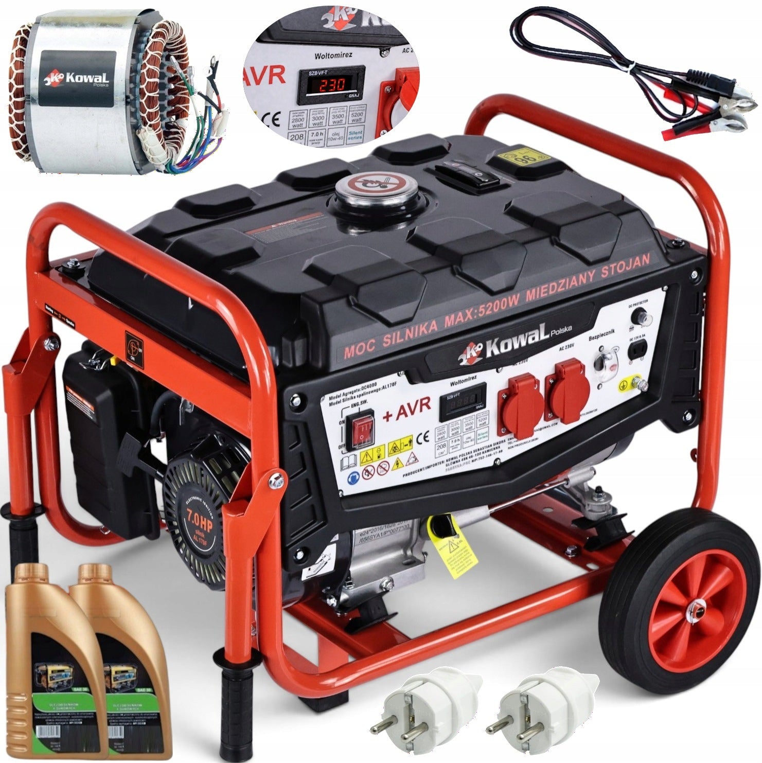 GENERATOR SET 5,2kW Copper Current Stator blacksmith AVR+ HOUR COUNTER