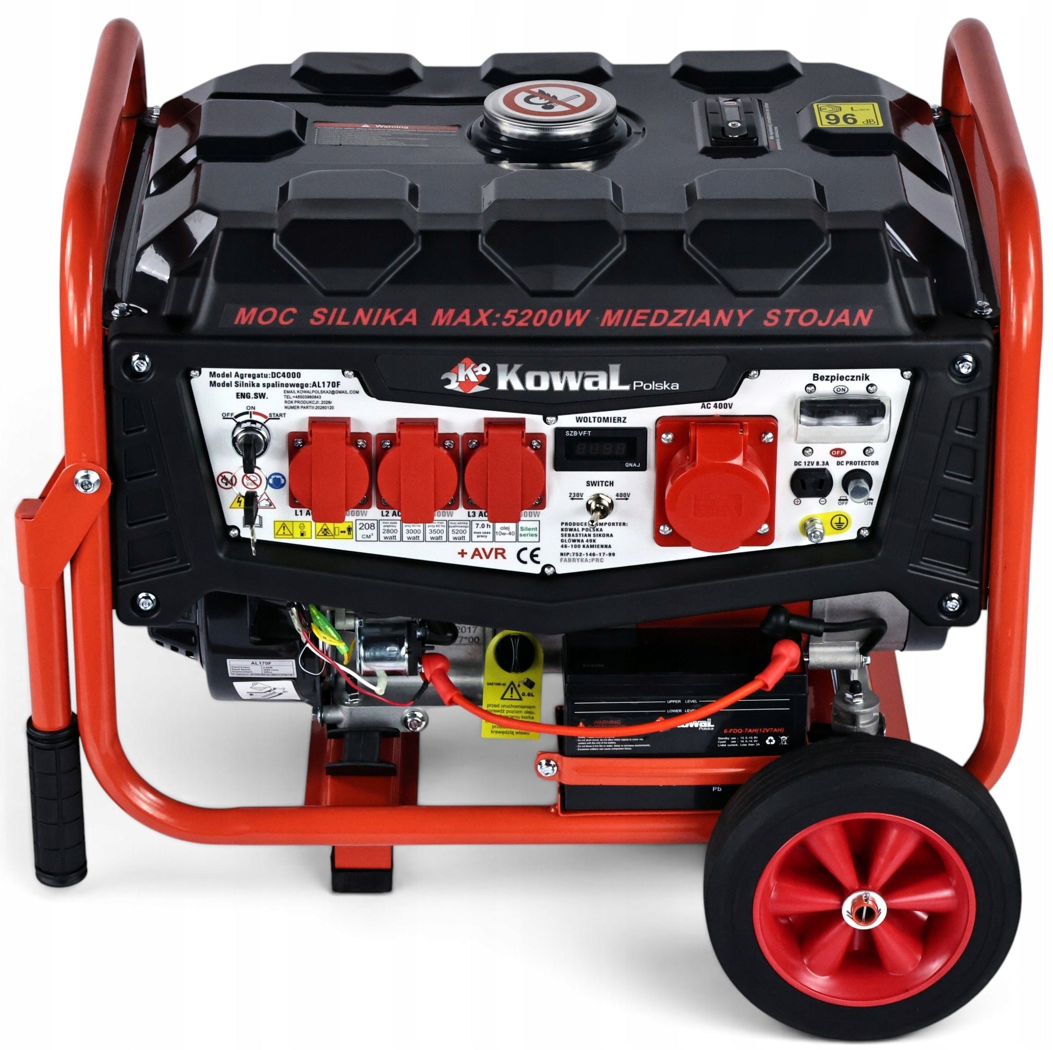 GENERATOR SET 5,2kW EL-START AVR+ COPPER STATOR blacksmith hour counter Manufacturer code KowaL A4 PRO