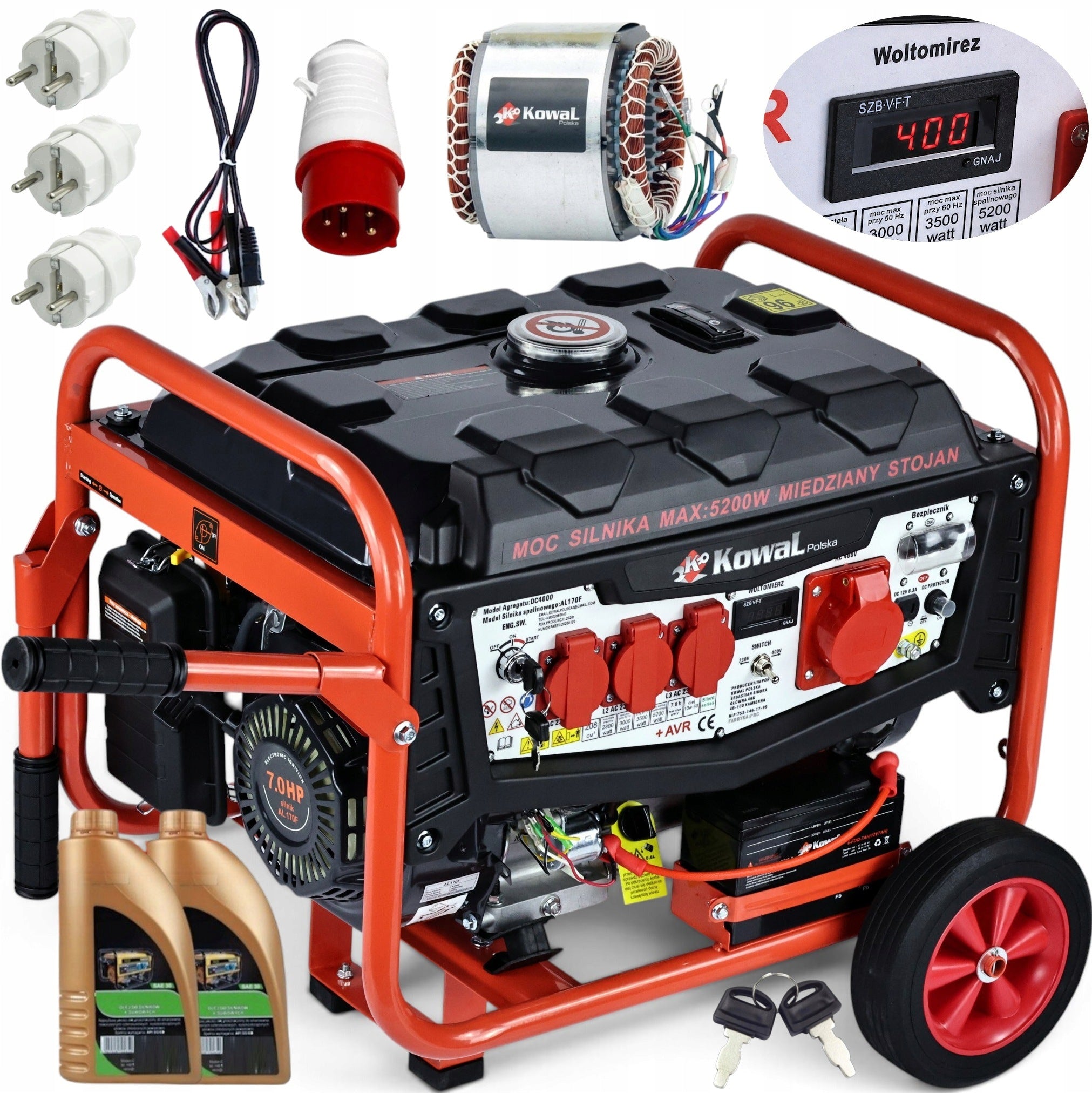 GENERATOR SET 5,2kW EL-START AVR+ COPPER STATOR blacksmith hour counter