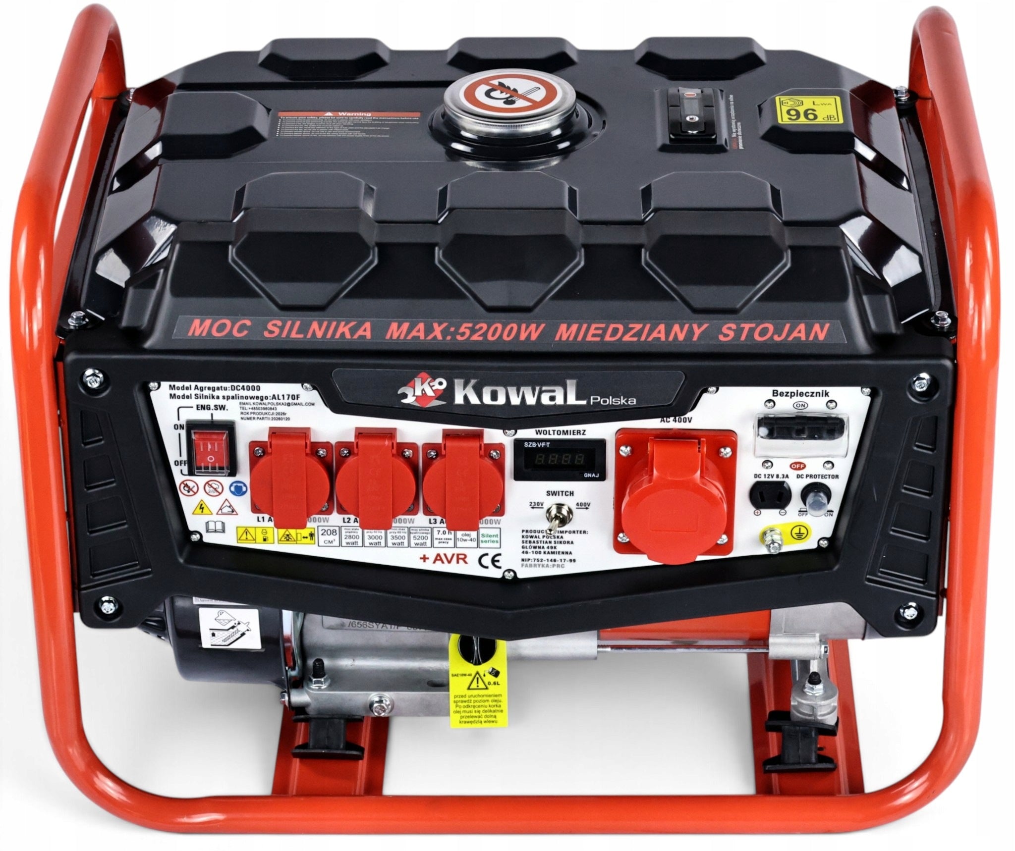 GENERATOR SET 5,2kW generator COPPER stator blacksmith HOUR COUNTER AVR+ Manufacturer code KowaL A2 PRO