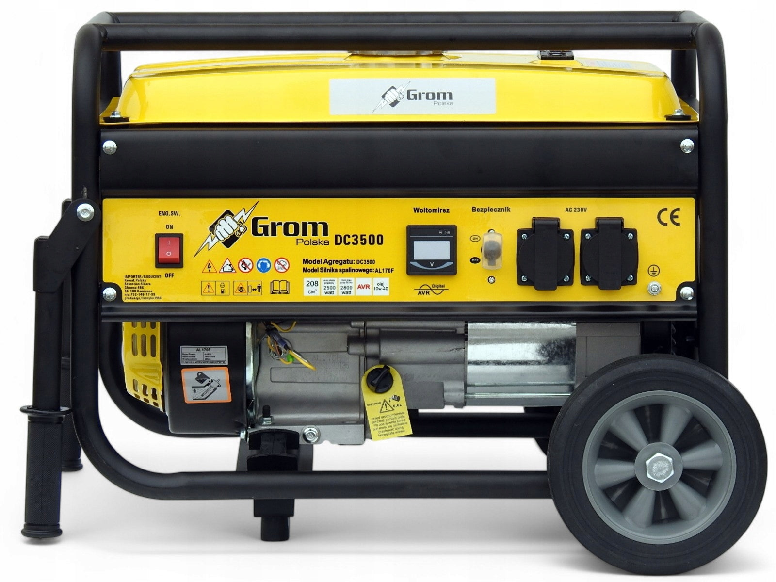 GENERATOR SET 5200W GROM POWER GENERATOR POLISH BRAND +WHEELS, AVR+ Manufacturer code GROM A22