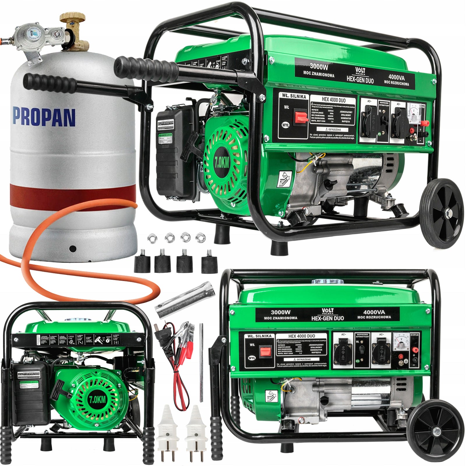 GENERATOR SET AVR LPG CNG PETROL 1 PHASE 4000W COPPER 7KM