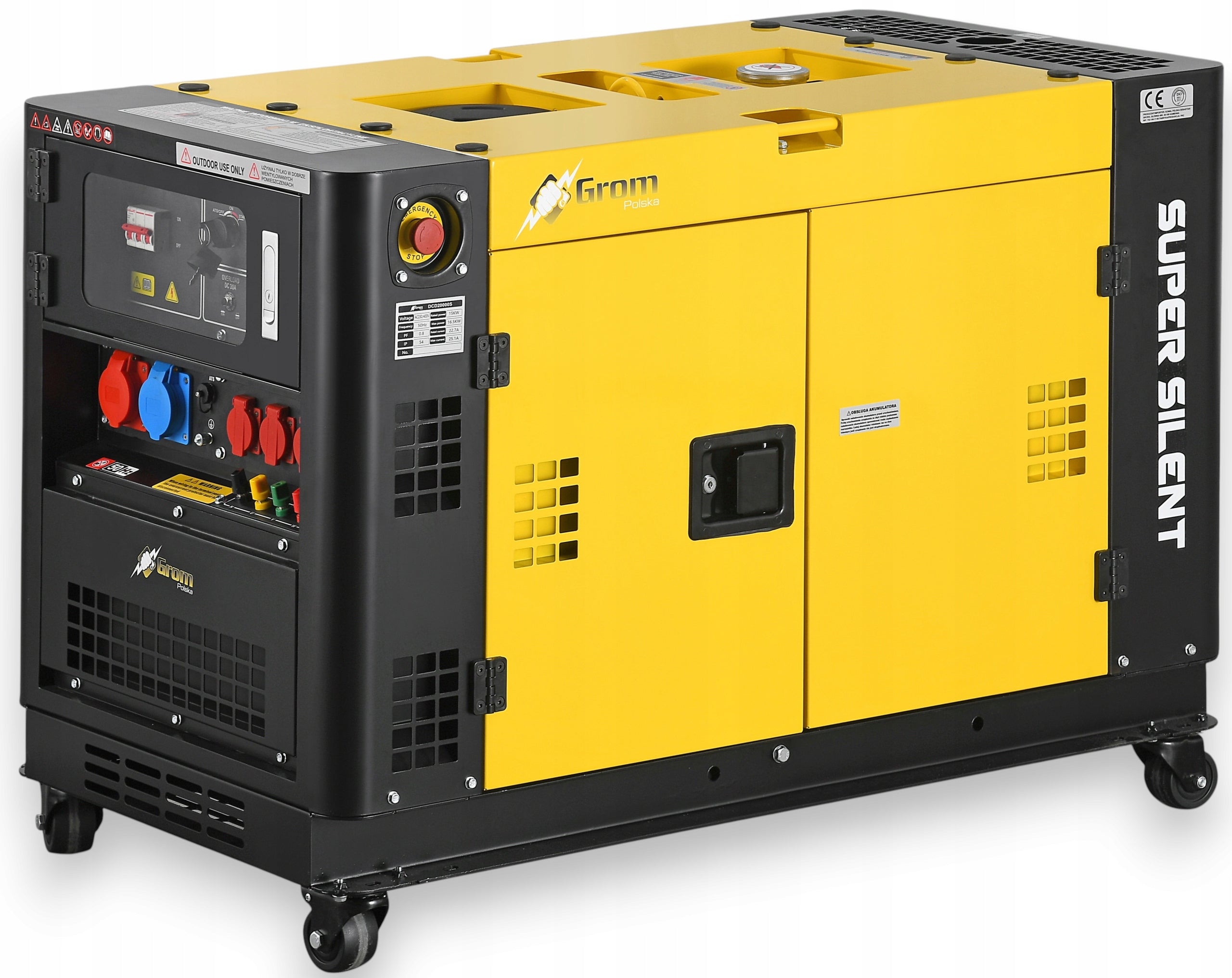 GENERATOR SET DIESEL V2 95MM GROM 16500W SILENT ATS POWER generator