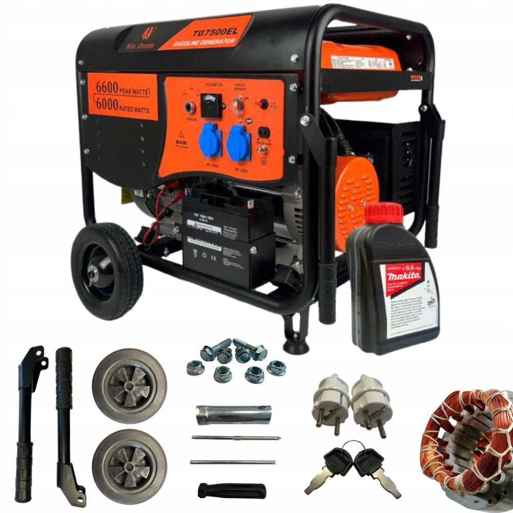 GENERATOR SET, GENERATOR 6.5 kW 15 HP AVR