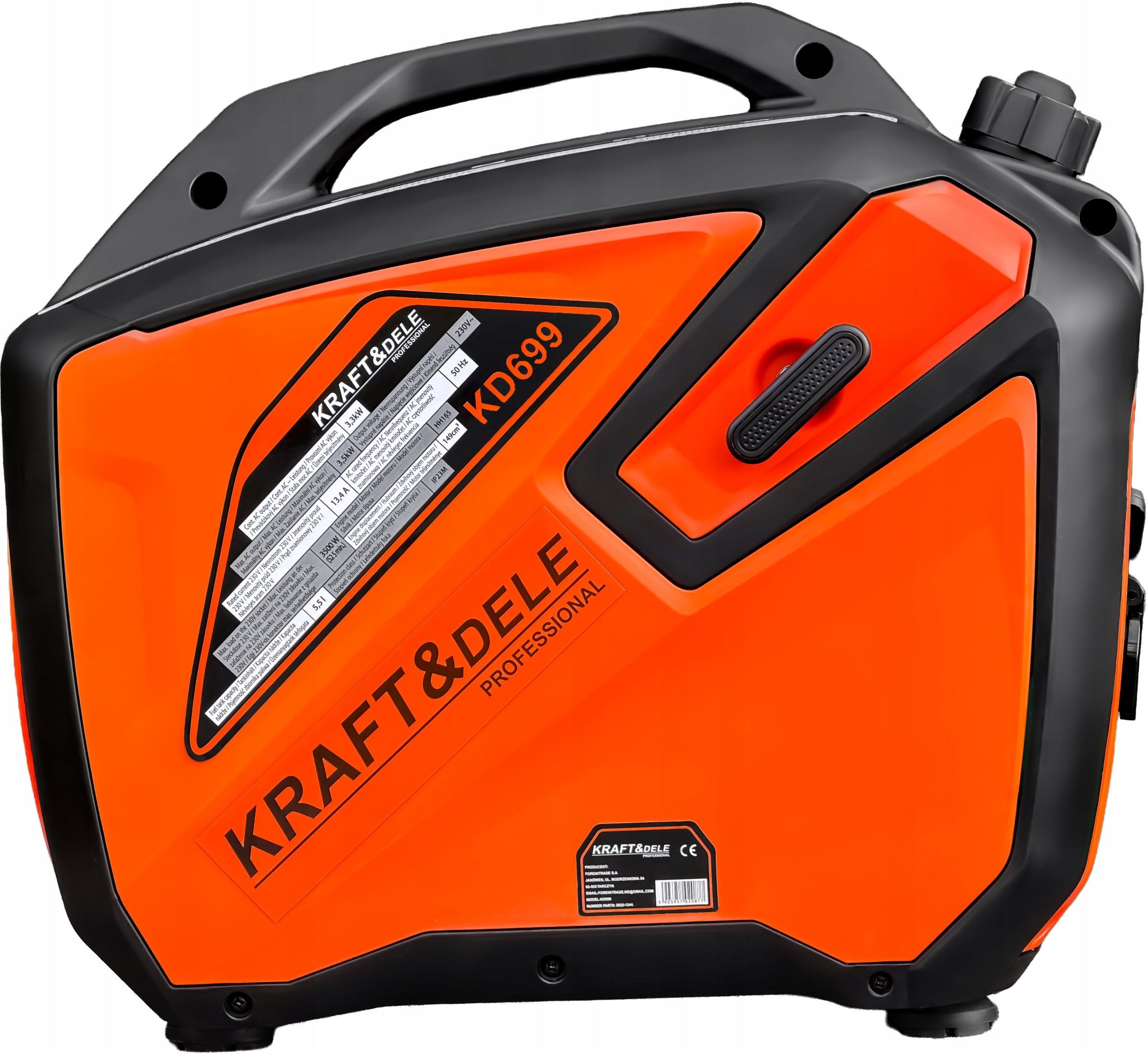 GENERATOR SET INVERTER SUITCASE GENERATOR 3500W TWO SOCKETS 230V Brand Kraft&Dele