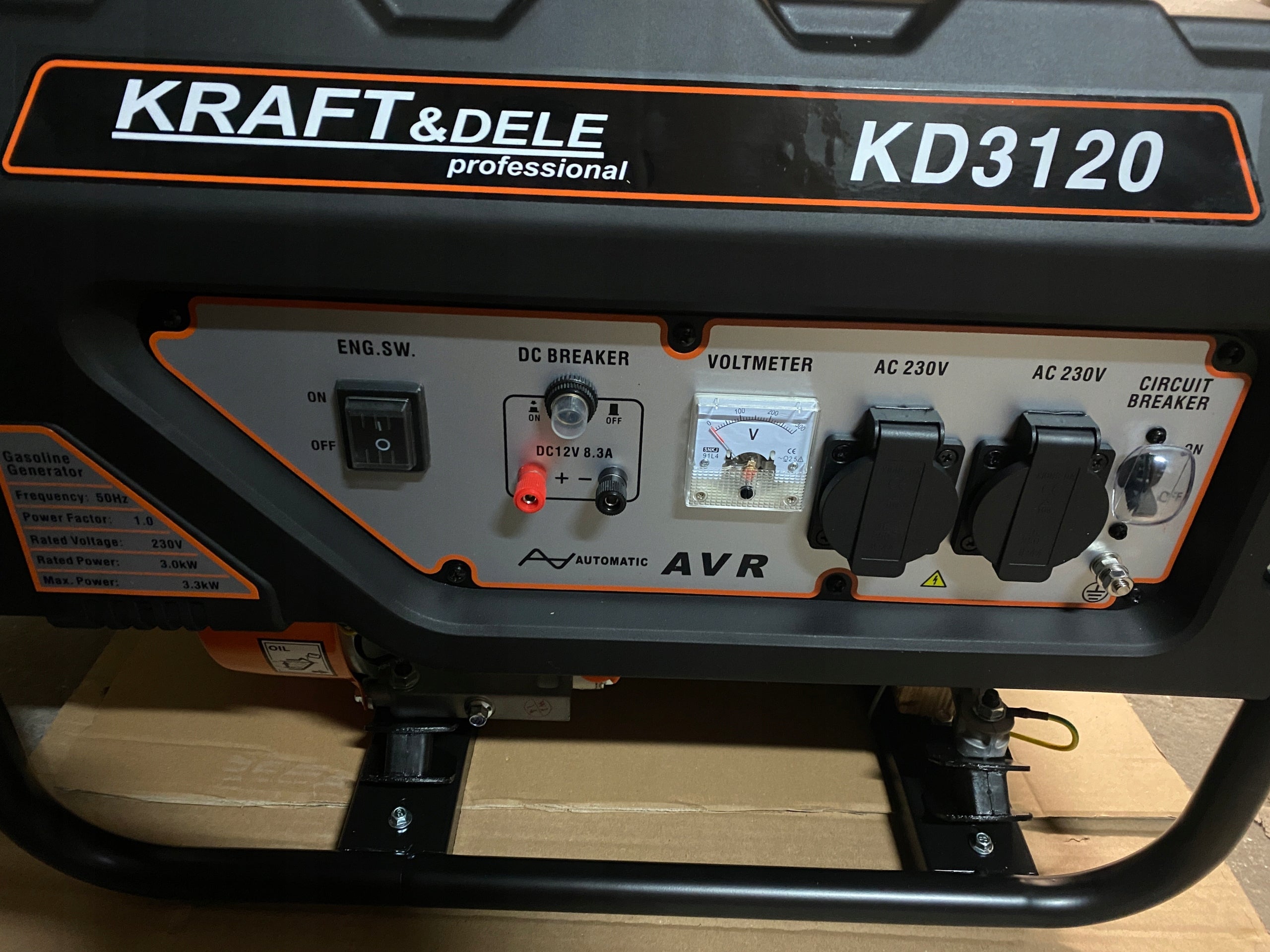 GENERATOR SET KRAFT&DELE AVR 230V 3300W Packaging status original