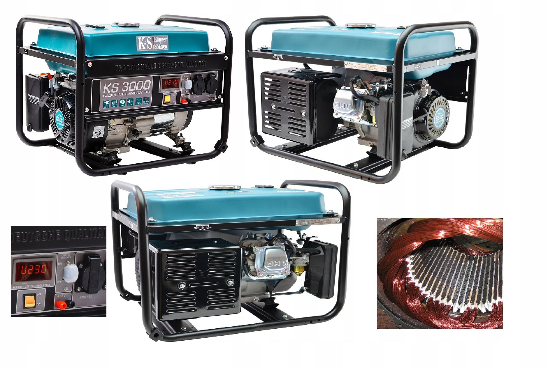 GENERATOR SET KS3000 BENZOIN KS 3000W 44KG COPPER GENERATOR