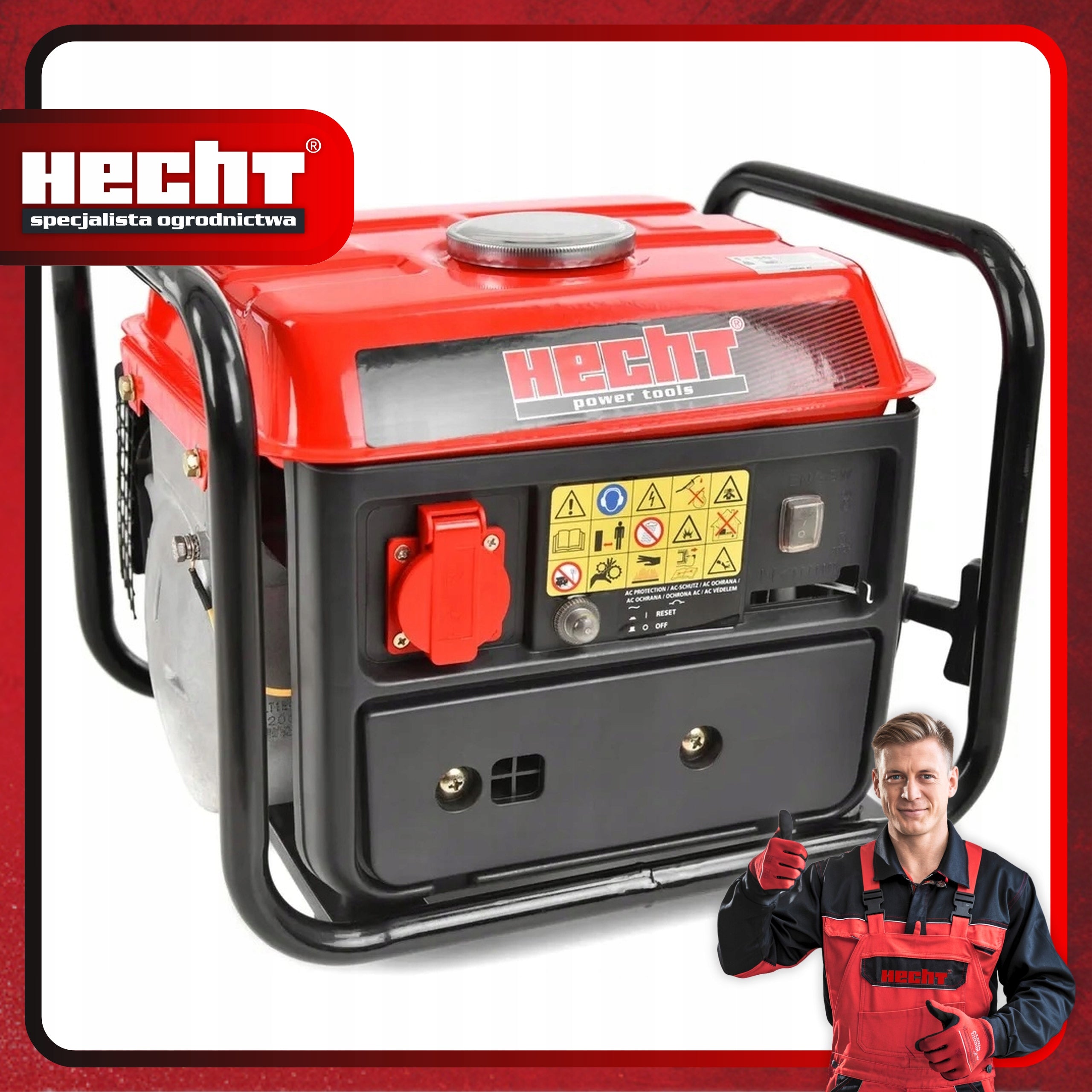 GENERATOR UNIT PORTABLE SINGLE-PHASE GENERATOR HECHT GG950 720W 2STROKE Packaging status original