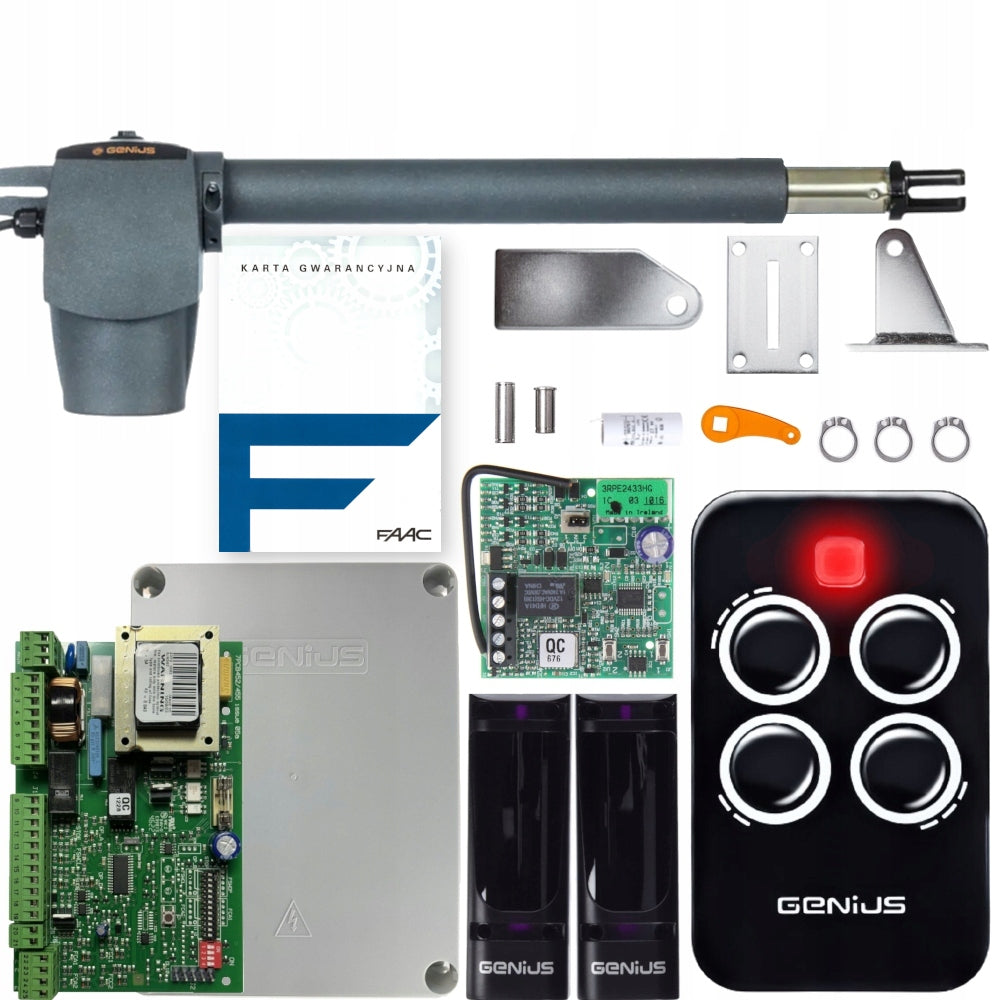 GENIUS G-BAT 400 SX - Actuator set for 1-wing up to 4m, 1 remote control 433 MHz