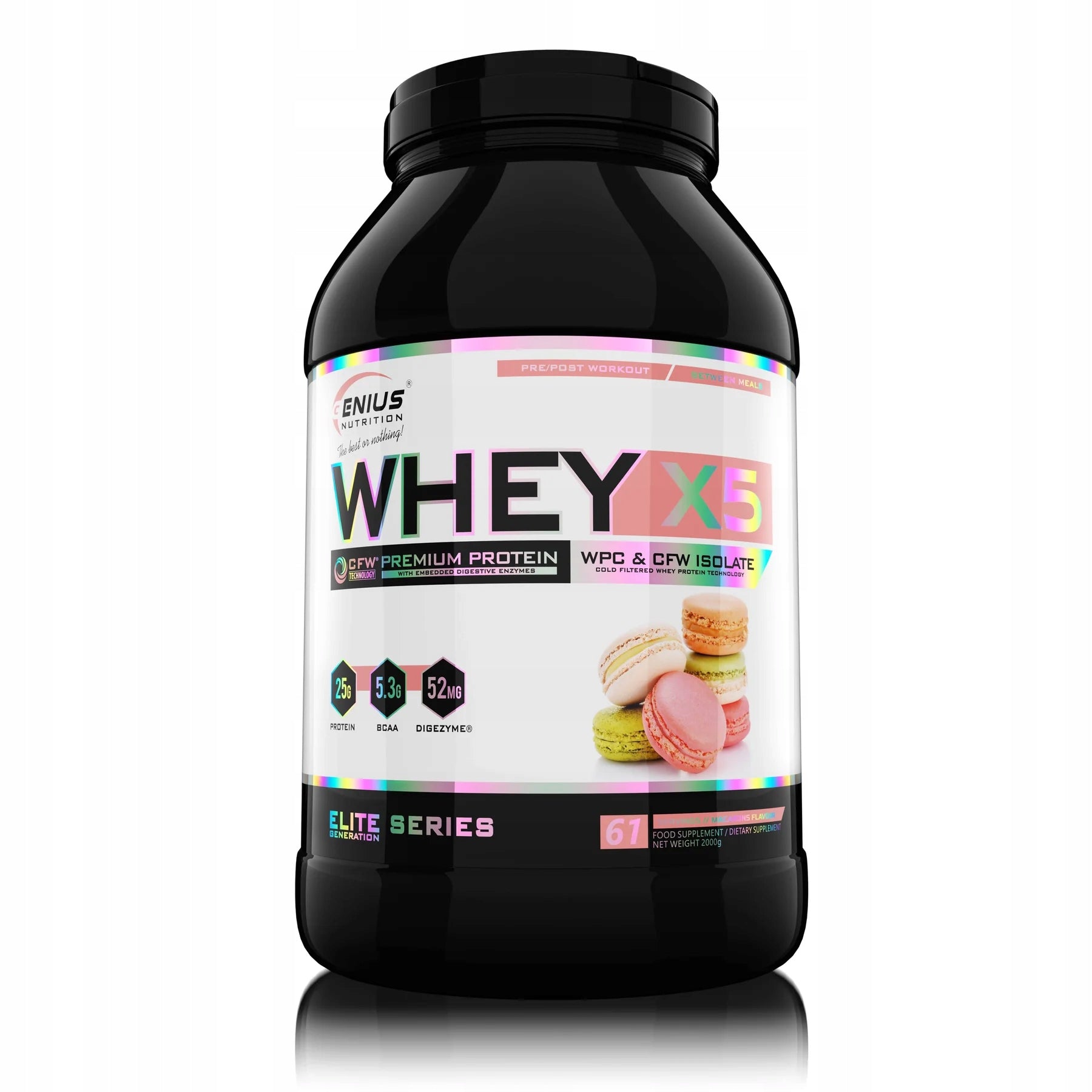 GENIUS WHEY X5 ISOLATE AND CONCENTRATE 2kg CONDITIONER COCKTAIL WPC & CFW MACAROONS