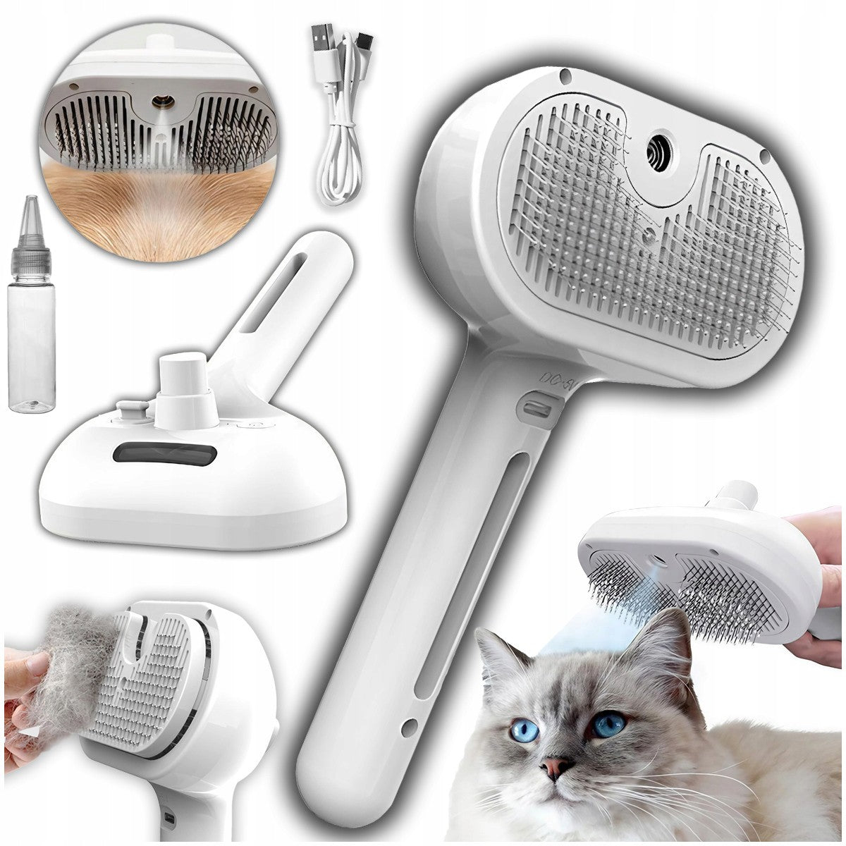 GENTLE PET BRUSH – STEAM, WITH USB-C, FOR HAIR AND RELAXATION Brand no brand