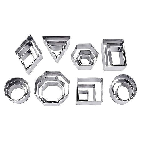 GEOMETRIC COOKIE MOLDS STAINLESS STEEL SET 24PCS STEEL Brand no brand