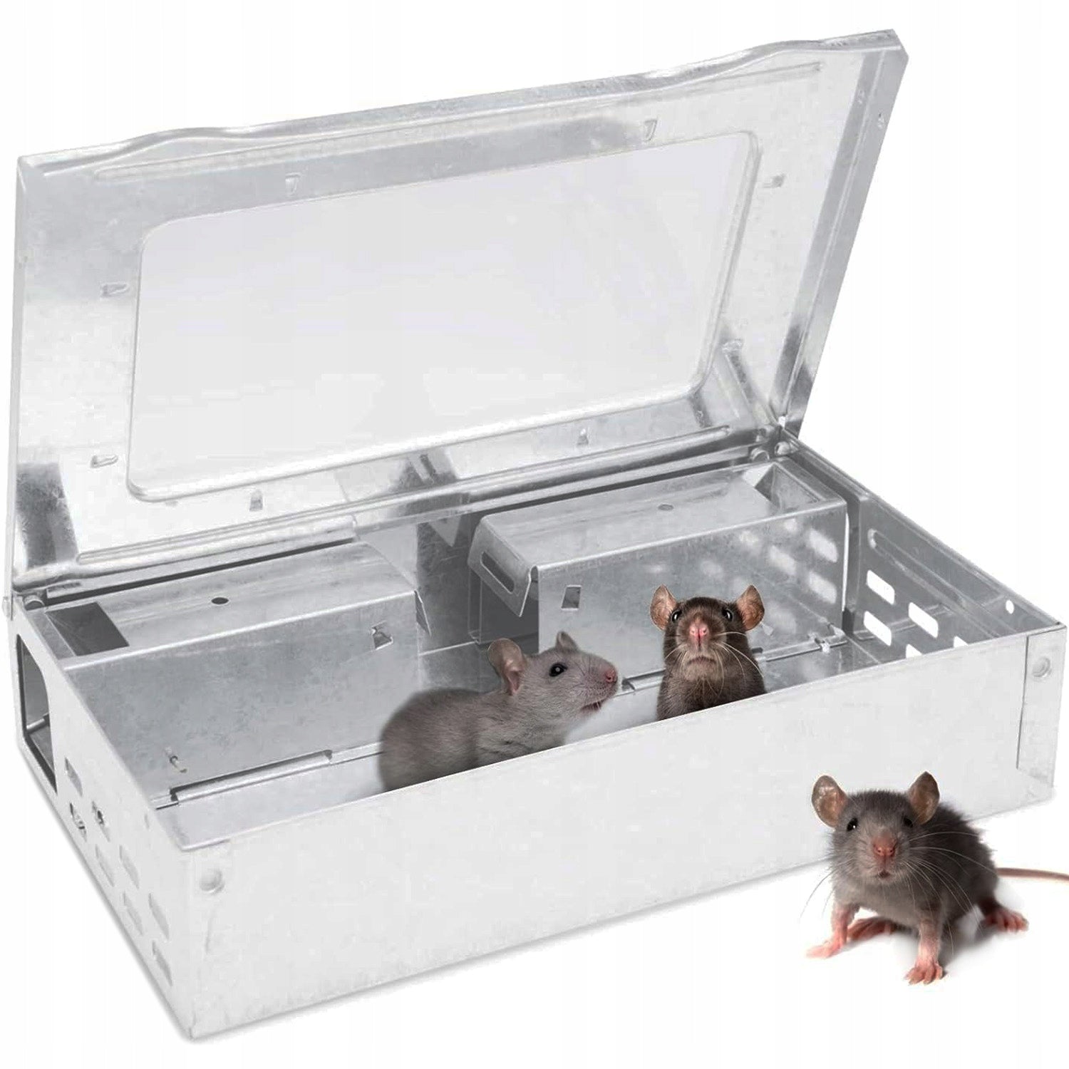 GERBIL LIVETRAP MOUSETRAP RATS PAW GRIPPER METAL GALVANIZED Packaging status original