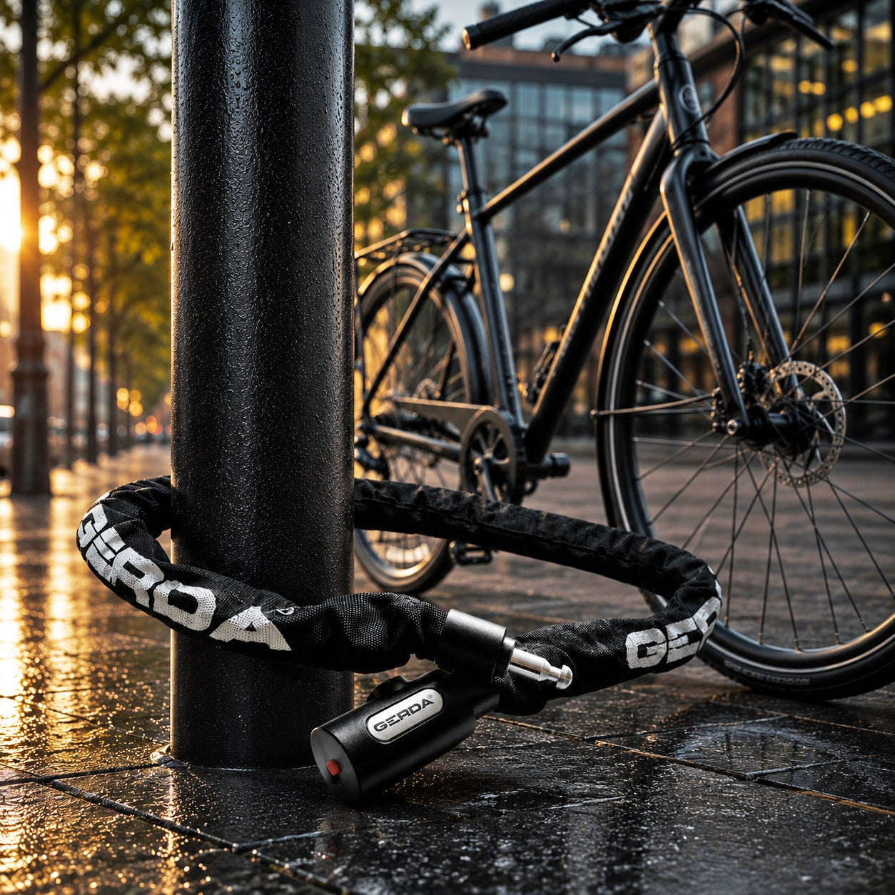 GERDA Contra 900/6V bicycle protection chain 90 cm 6 mm black Kind chain