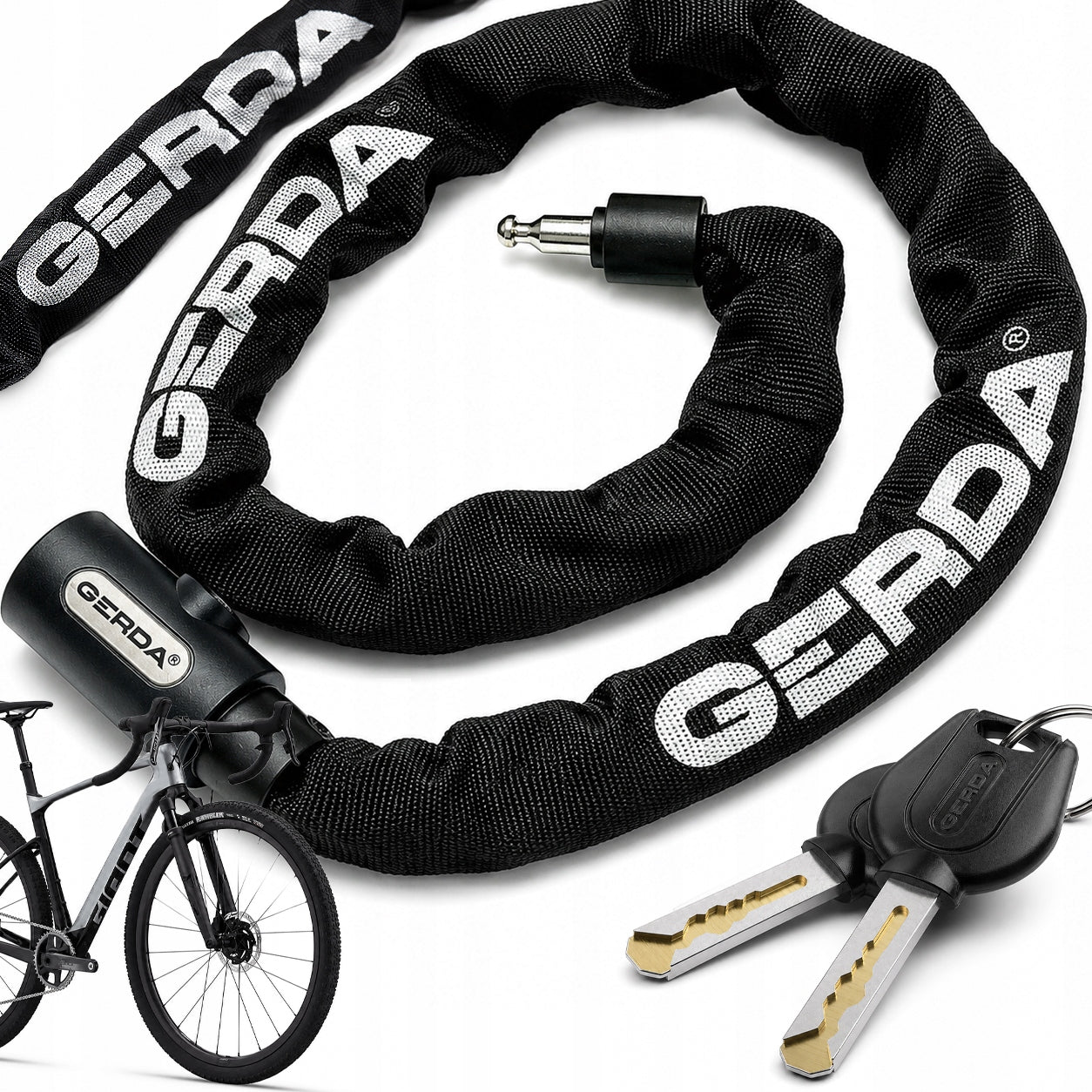GERDA Contra 900/6V bicycle protection chain 90 cm 6 mm black