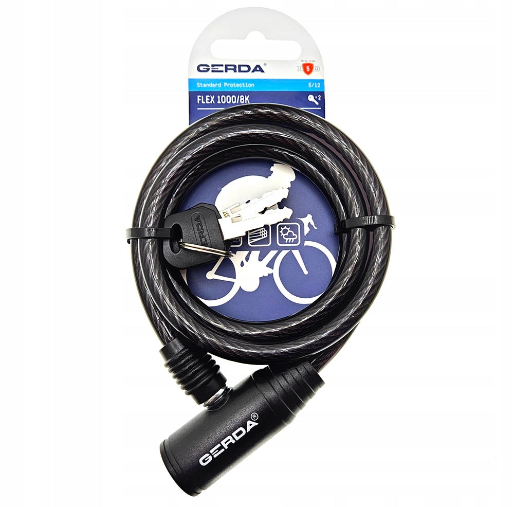 GERDA FLEX 1000/8K BICYCLE CLASP CABLE BICYCLE SECURITY WITH KEY Kind cord