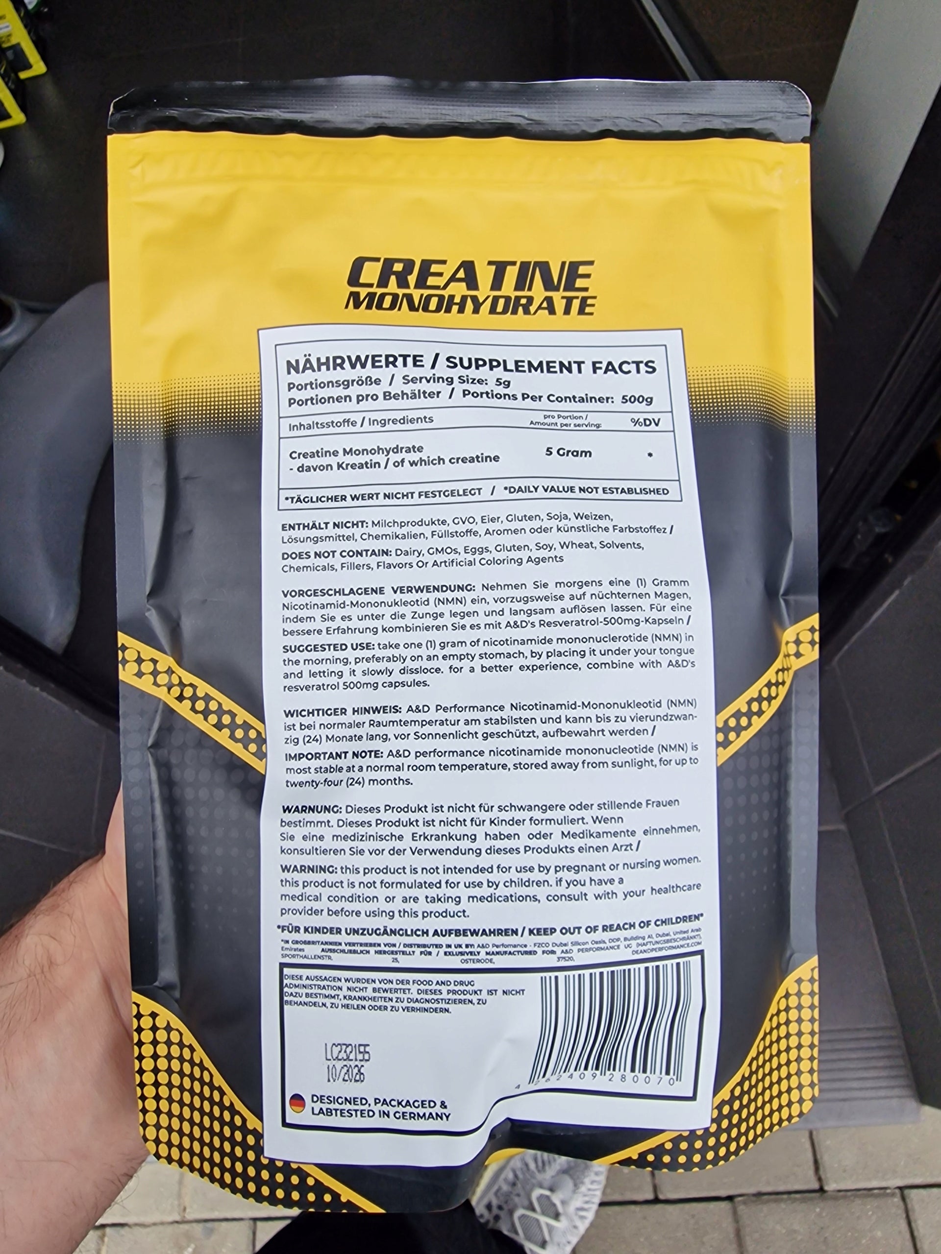 GERMAN CREATINE SUPER STRONG CreaPerform Creatine Monohytrate MESH 500g Manufacturer code KREATYNA NIEMIECKA SUPER MOCNA CreaPerform