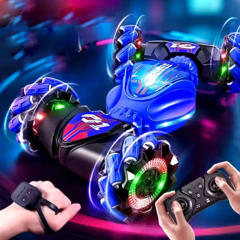 GESTURE CONTROLLED CAR + 2 x REMOTE CONTROL - AUTO 4X4 remote controlled ACCUMULATOR Color blue
