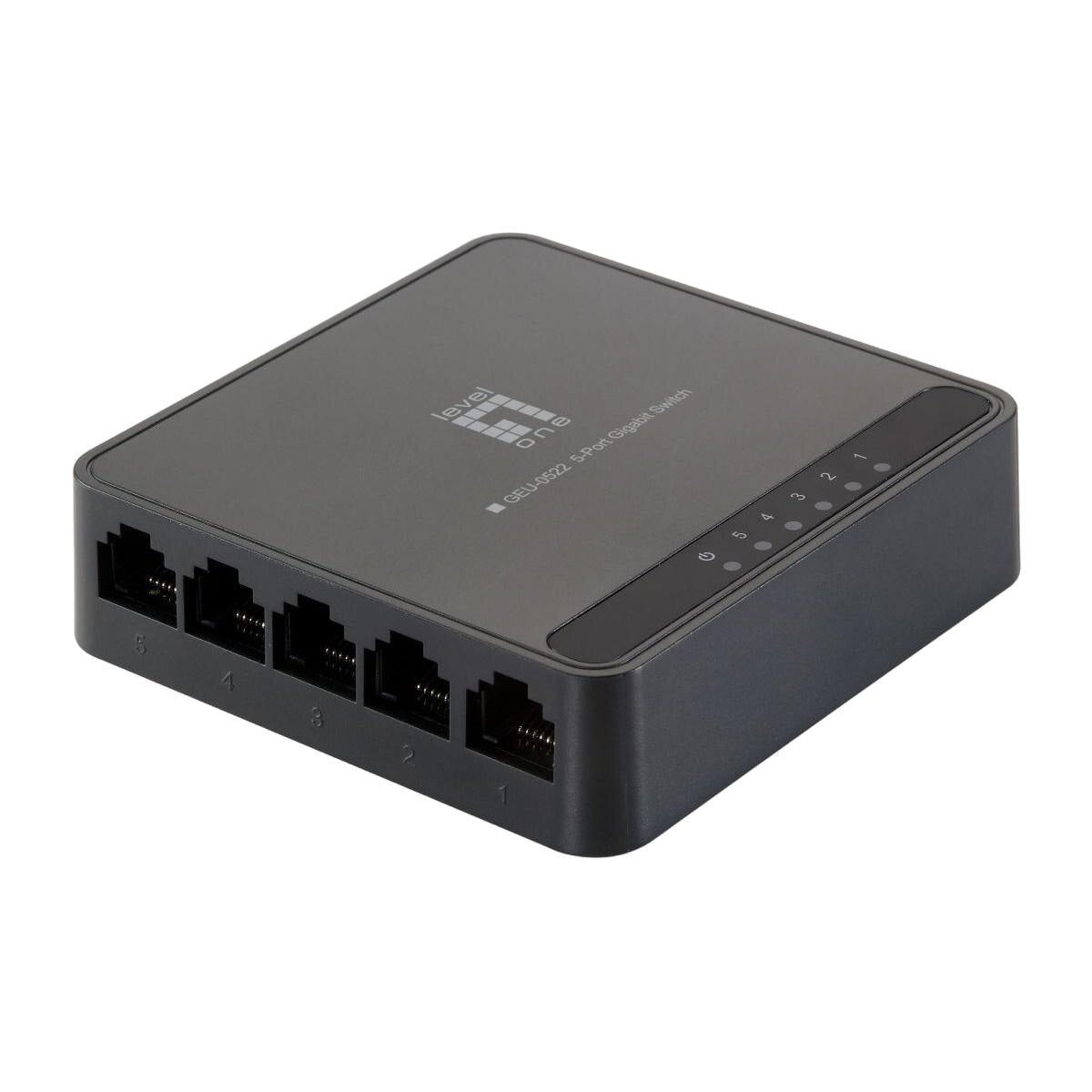 GEU-0522 Switch, LevelOne, 5 Ports, 0/100/1000 Mbps
