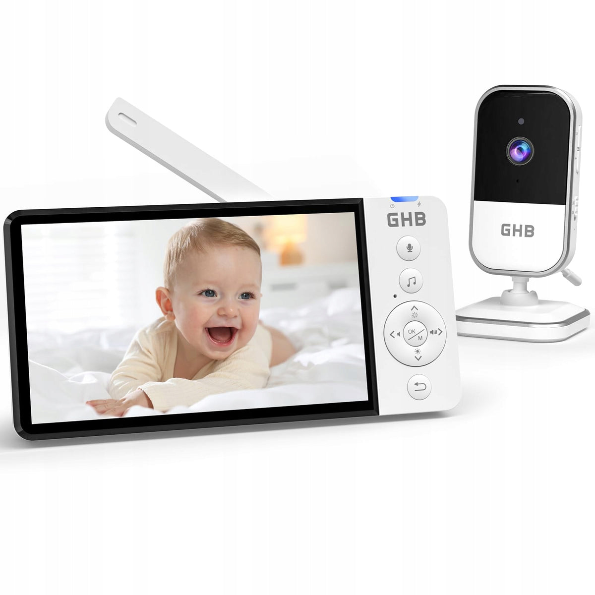 GHB Baby Monitor Electronic Camera 5 Cali 720P 5000mAh VOX Zoom Night Audio