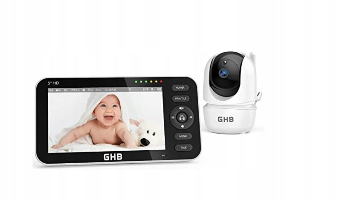 GHB Babyphone Video Camera 5", 720P, HD, 4000 mAh, 350° SM50B Night Vision