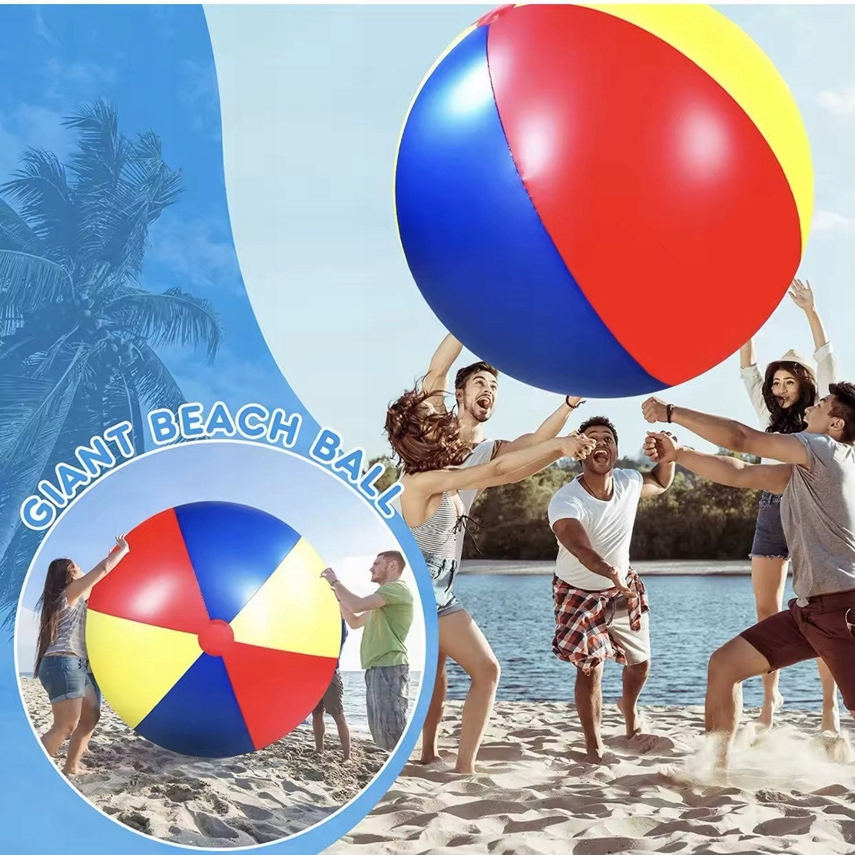 GIANT COLORFUL INFLATABLE BEACH BALL GIANT WITH A DIAMETER OF 2 METERS Packaging status original