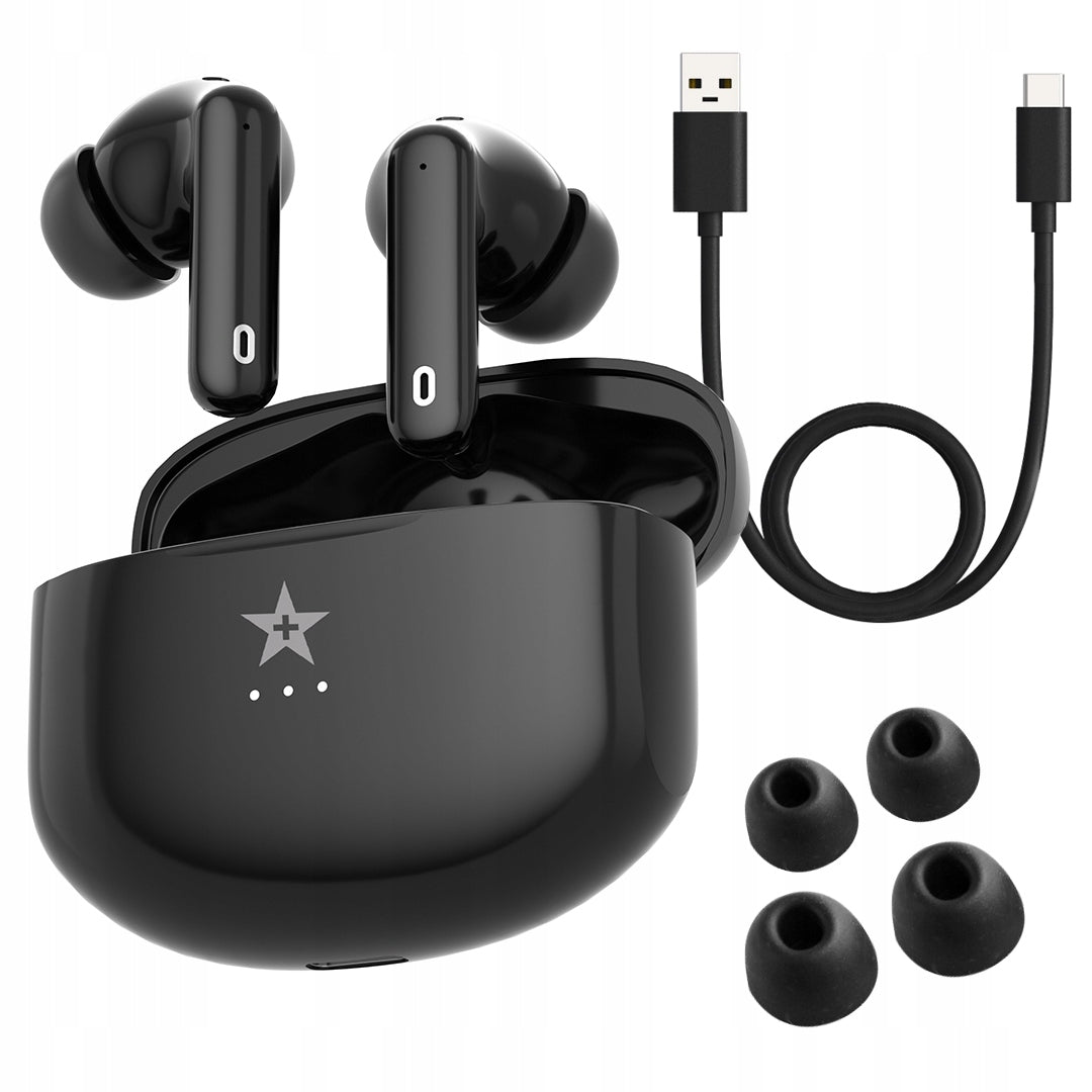 GIEWONT REAL SOUND PRO ANC ENC GWS800-1 WIRELESS HEADPHONES - BLACK