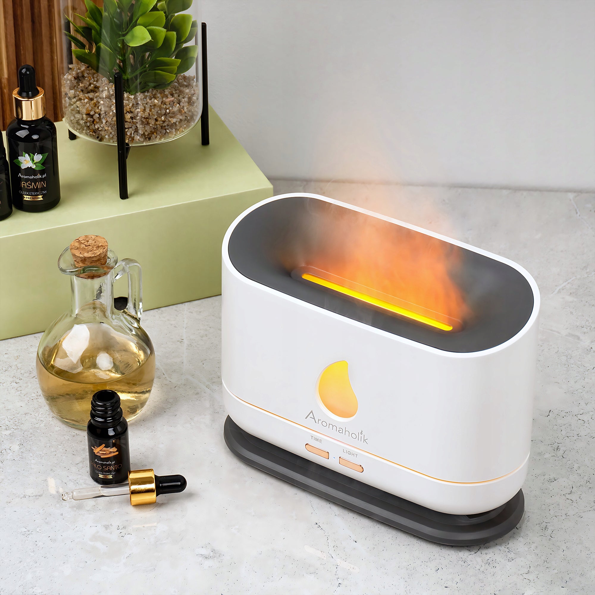 GIFT Air Humidifier For Essential Oils LED FLAME EFFECT Manufacturer code Nawilżacz powietrza IGNIS