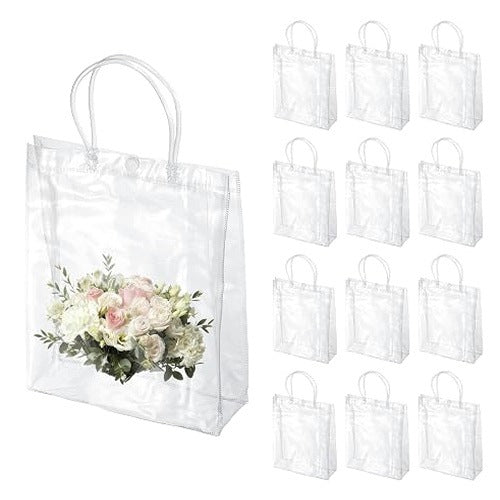 GIFT BAGS TRANSPARENT PVC REUSABLE 12 PIECES 25X20CM