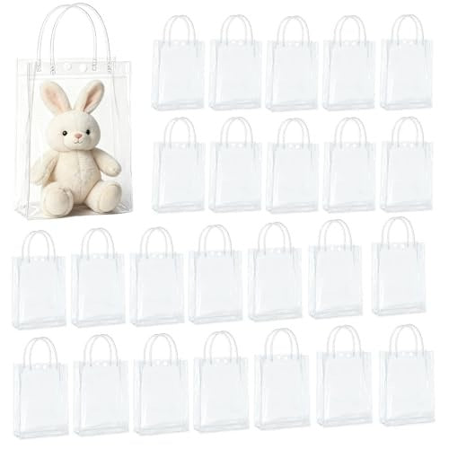 GIFT BAGS TRANSPARENT PVC WITH HANDLE SET OF 25 PIECES FOR Wedding Brand no brand